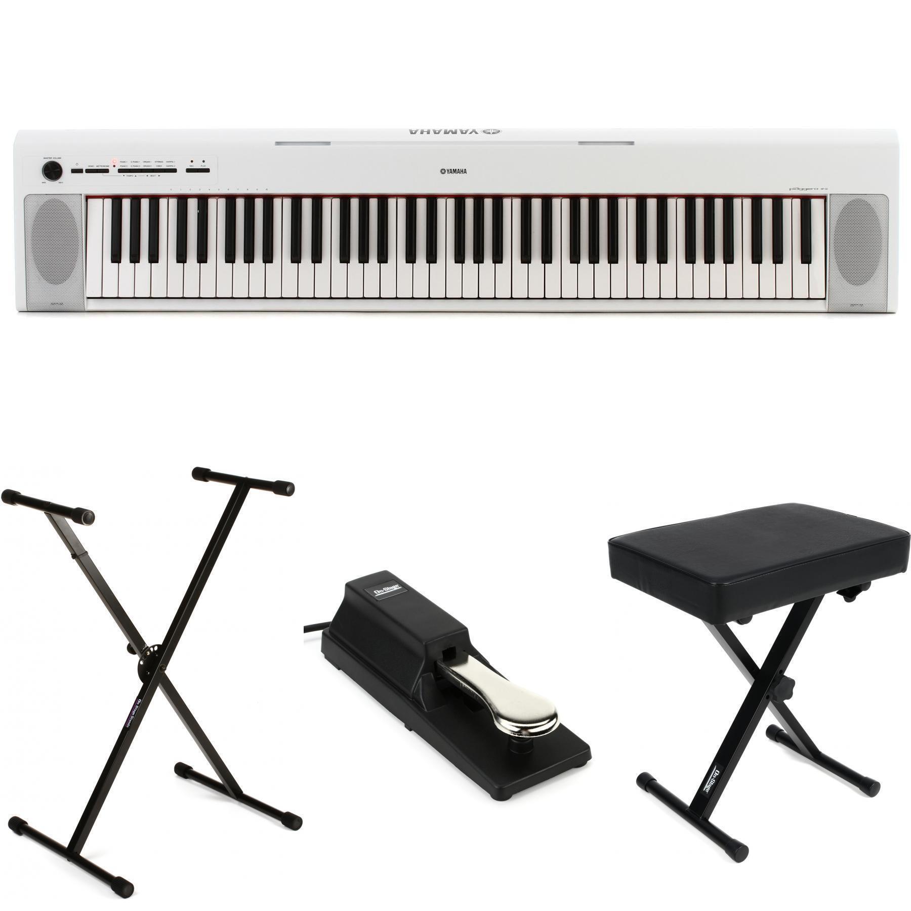 Yamaha Piaggero NP-32 76-key Piano Essentials Bundle - White