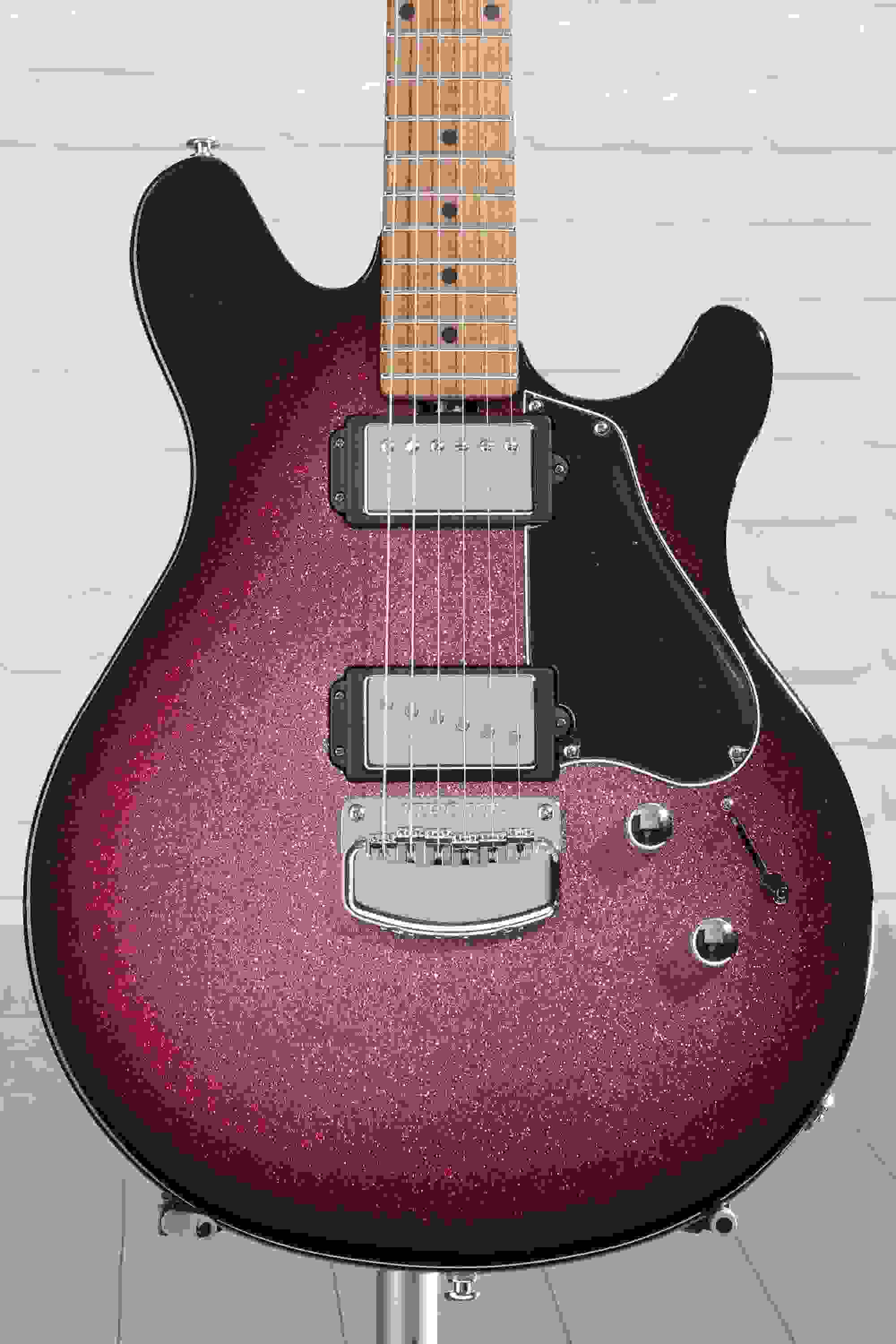 Ernie Ball Music Man Valentine Electric Guitar - Maroon Sparkle Burst