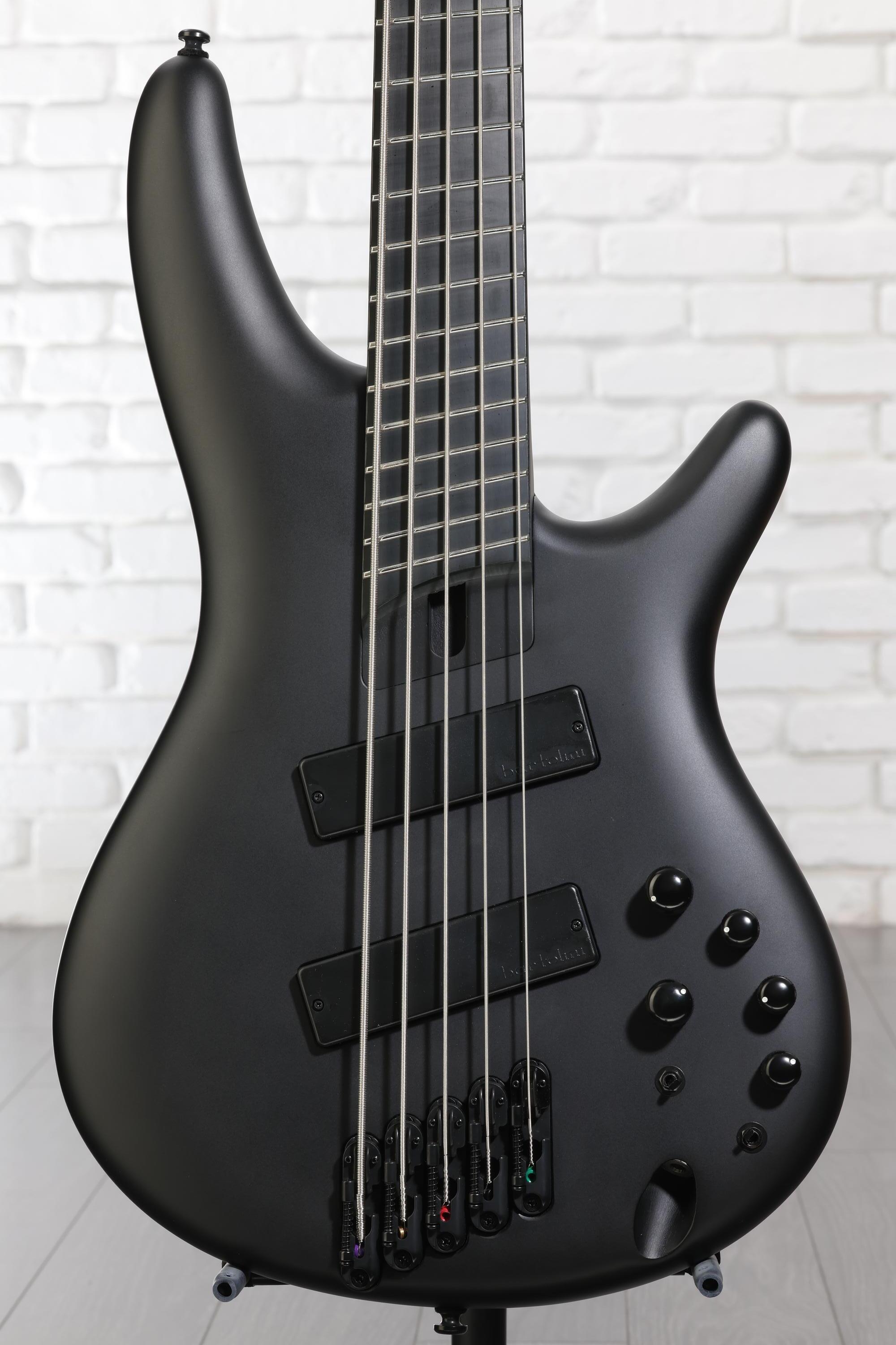Ibanez Iron Label SRMS625EX 5-string Bass Guitar - Black Flat