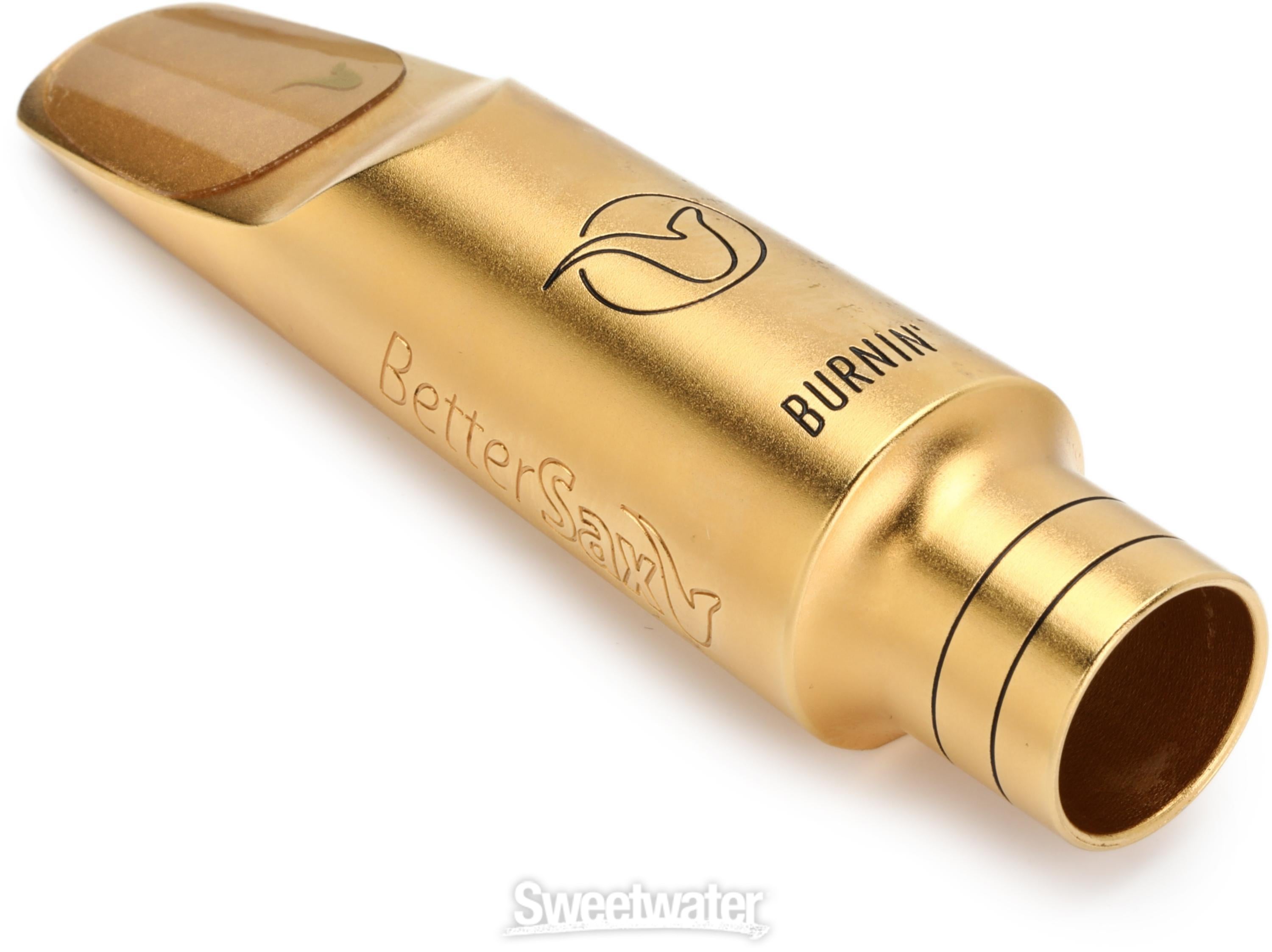 BetterSax Burnin' Metal Tenor Saxophone Mouthpiece - Matte Gold