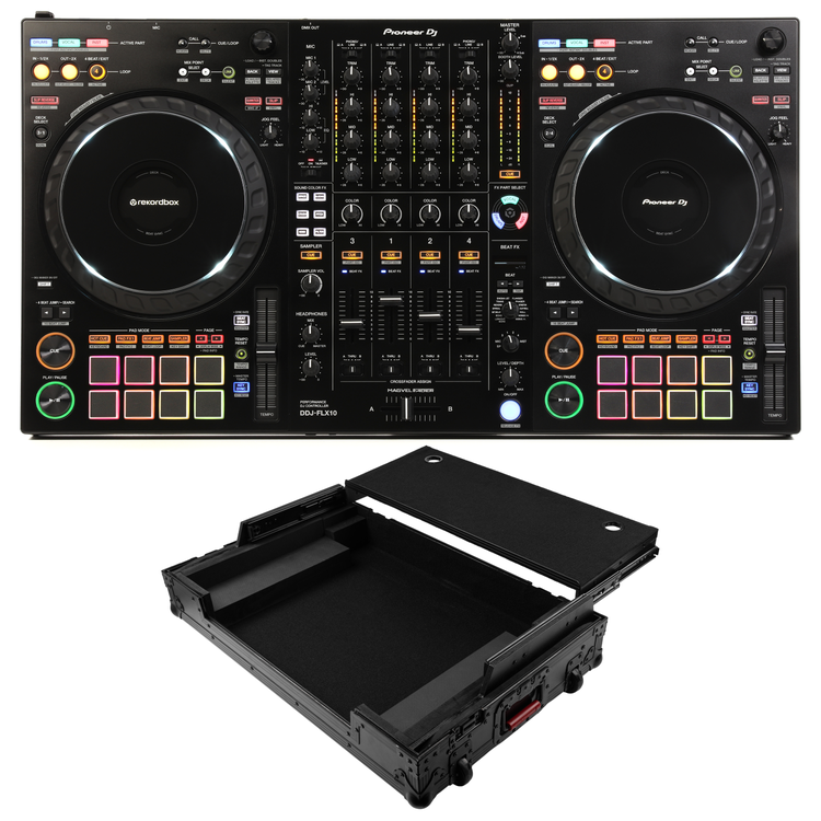 Pioneer DJ DDJ-FLX10 4-deck DJ Controller with Upper Deck Flight