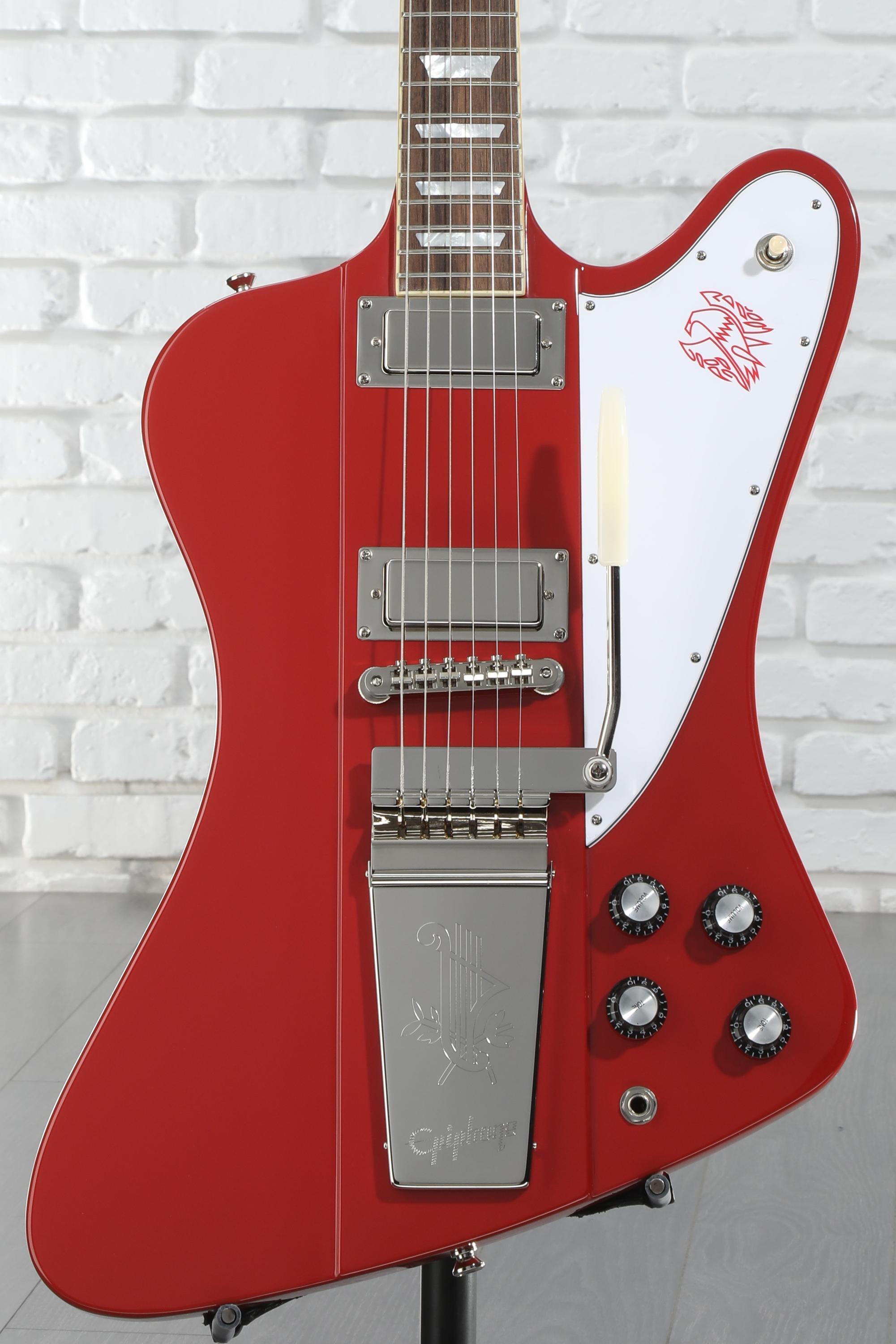 メーカー直売所 Epiphone 1963 Firebird V Electric Guitar - Ember Red シャンプー
