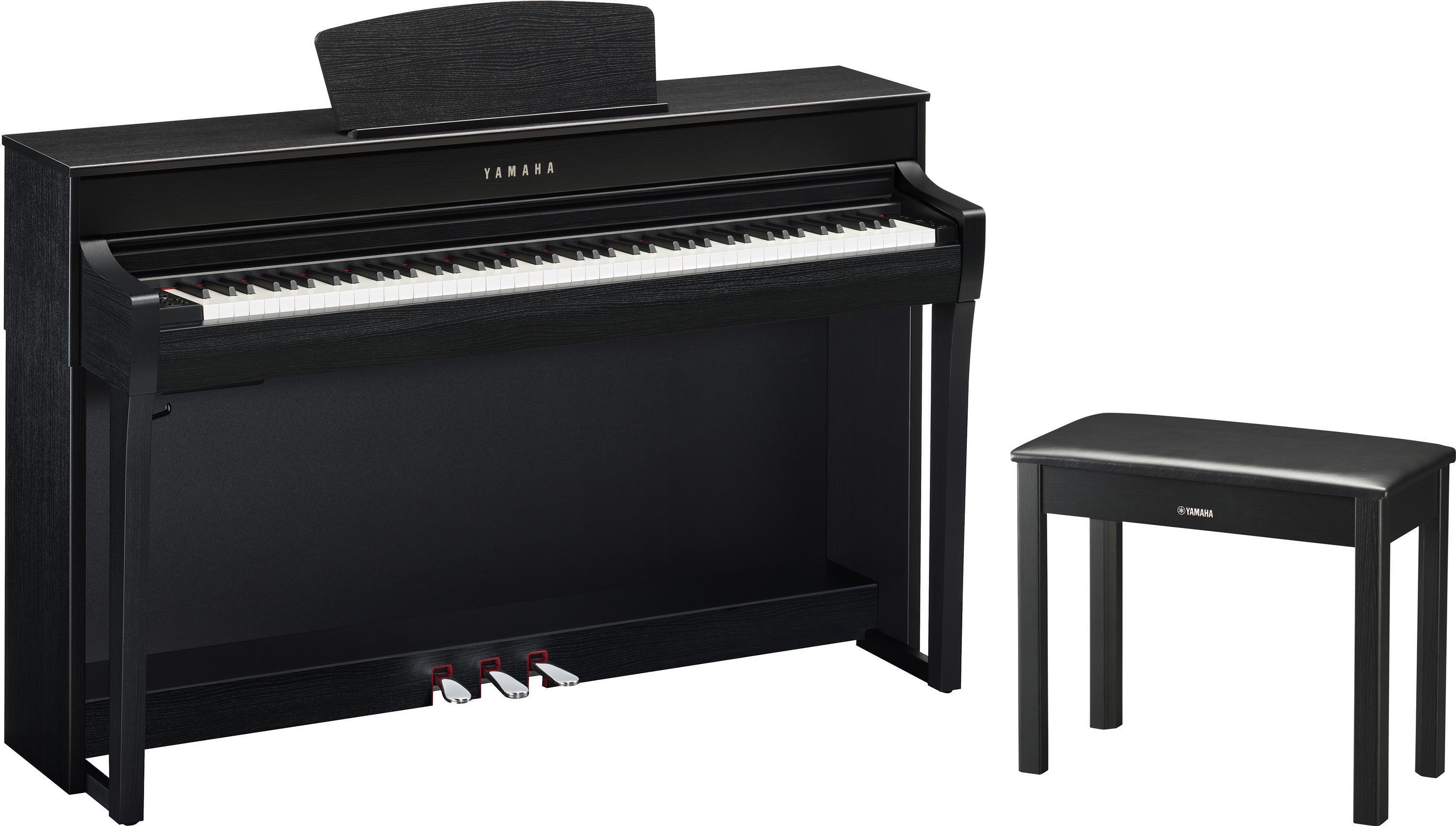 Yamaha Clavinova CLP-735 Digital Upright Piano with Bench - Matte Black  Finish