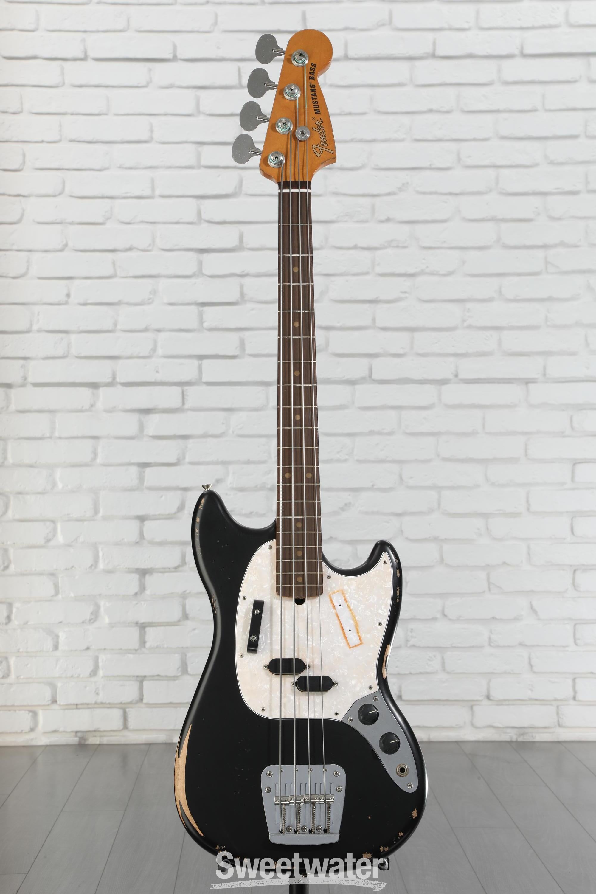 Fender JMJ Road Worn Mustang Bass - Black | Sweetwater