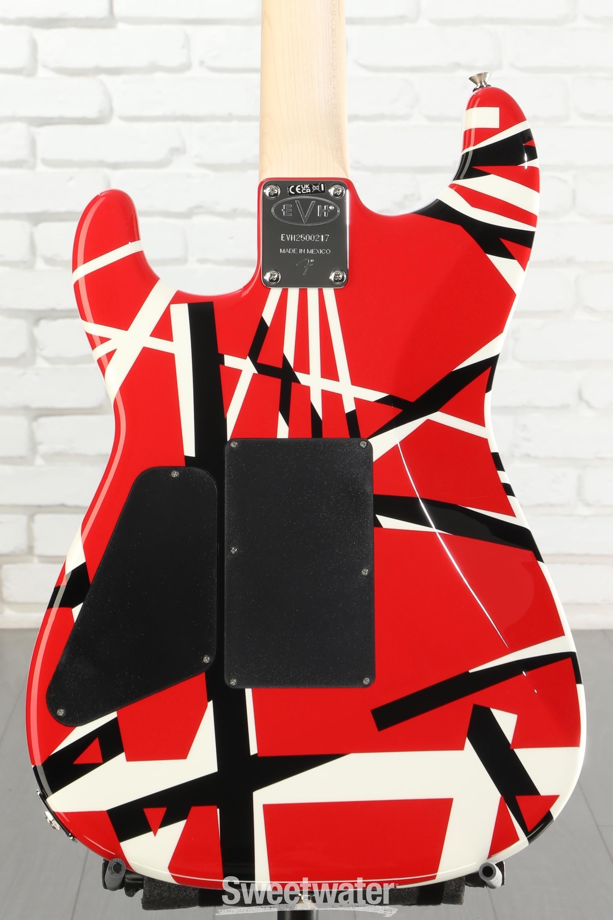 EVH Striped Series - Red with Black and White Stripes | Sweetwater