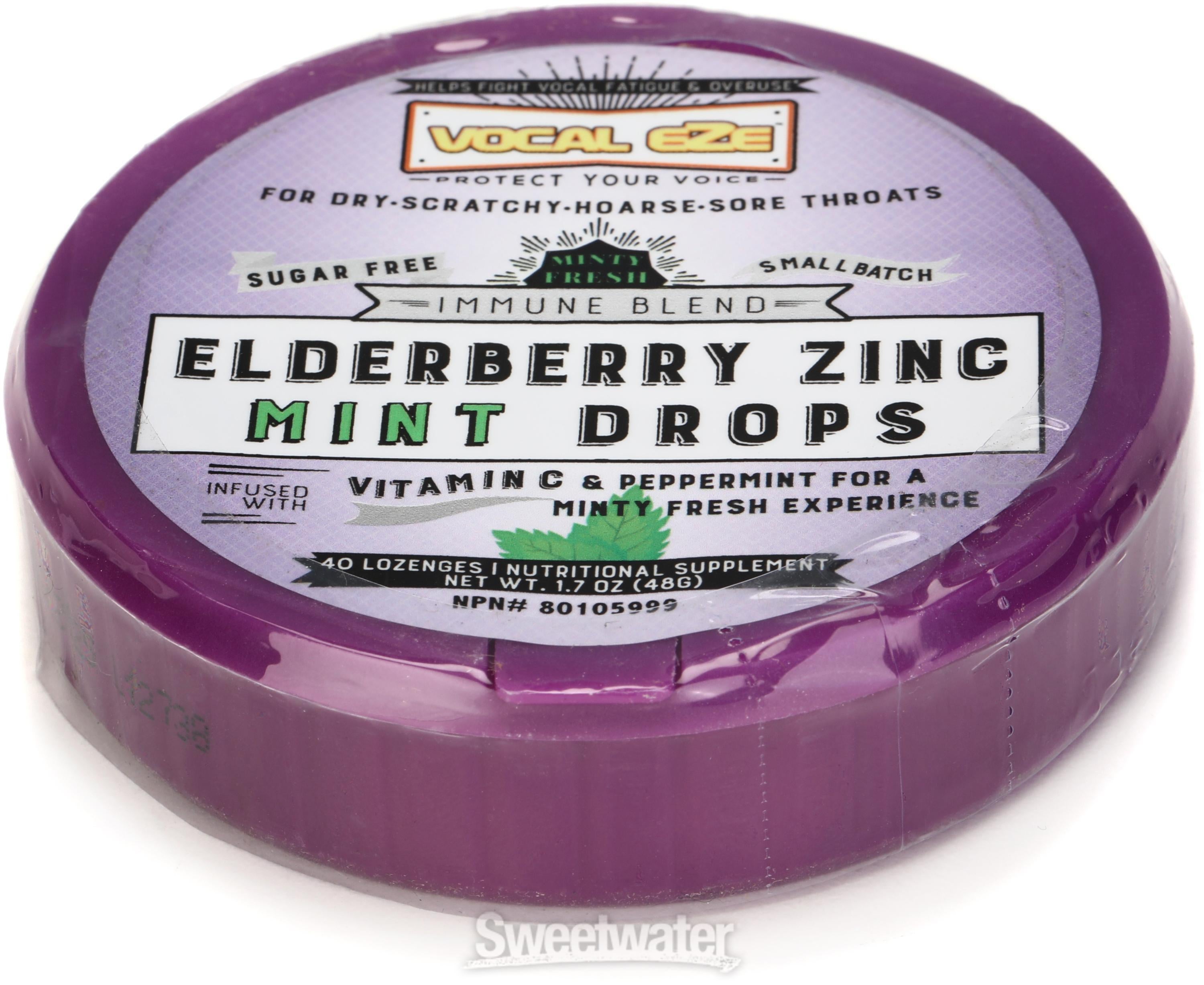Vocal Eze Elderberry Zinc Mint Drops (40-pack) | Sweetwater