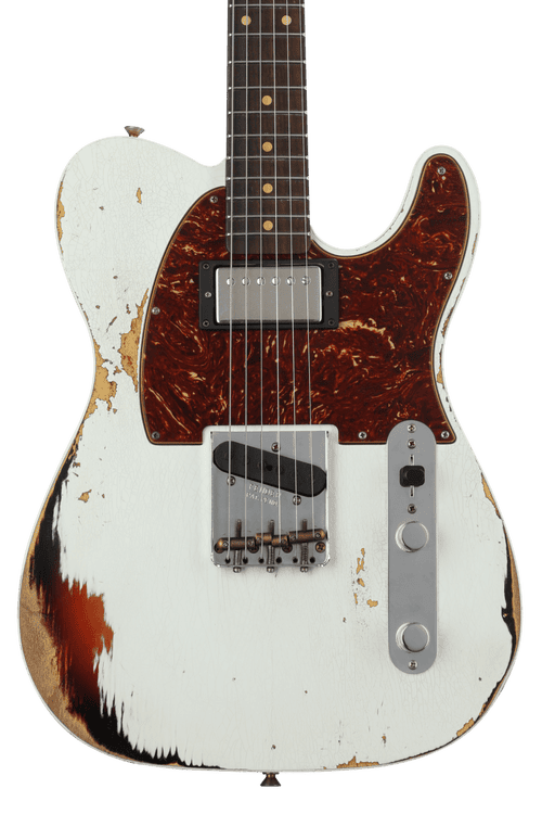 Fender Custom Shop Limited Edition '60s Telecaster Custom Heavy Relic -  Aged Olympic White Over 3-Color Sunburst