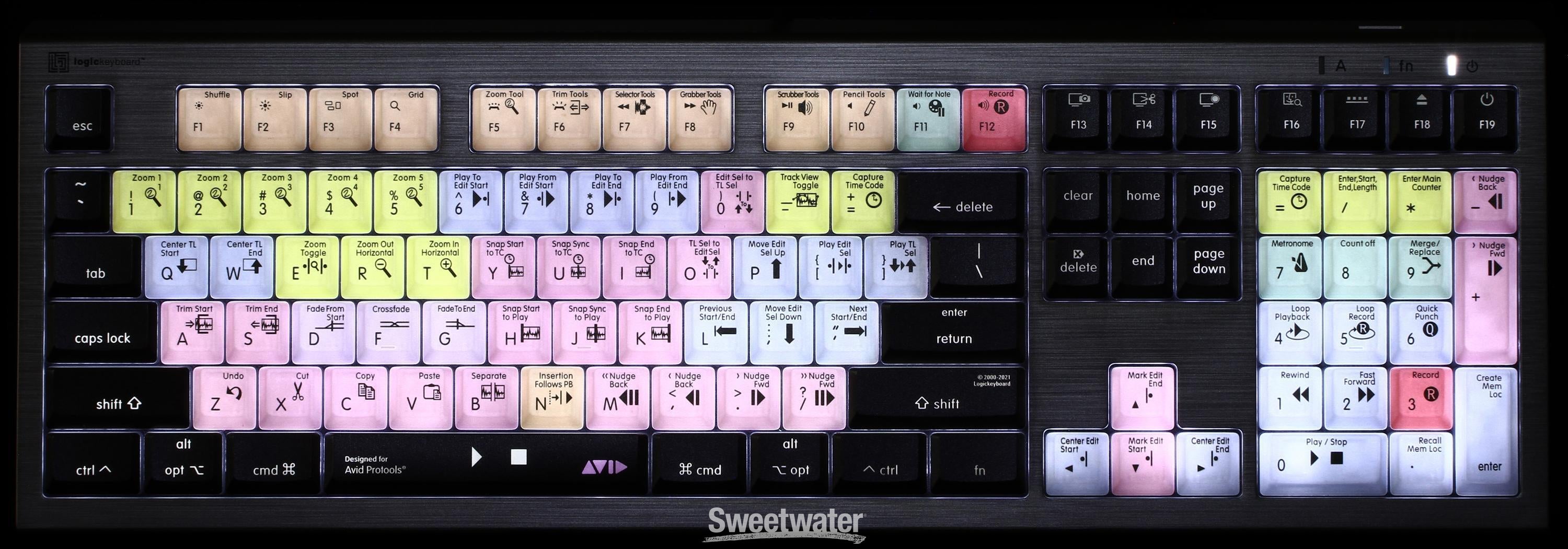 (限定1台）Logickeyboard Pro Tools ASTRA2 Mac Shortcut keyboard Backlit - Avid Pro Tools - Windows