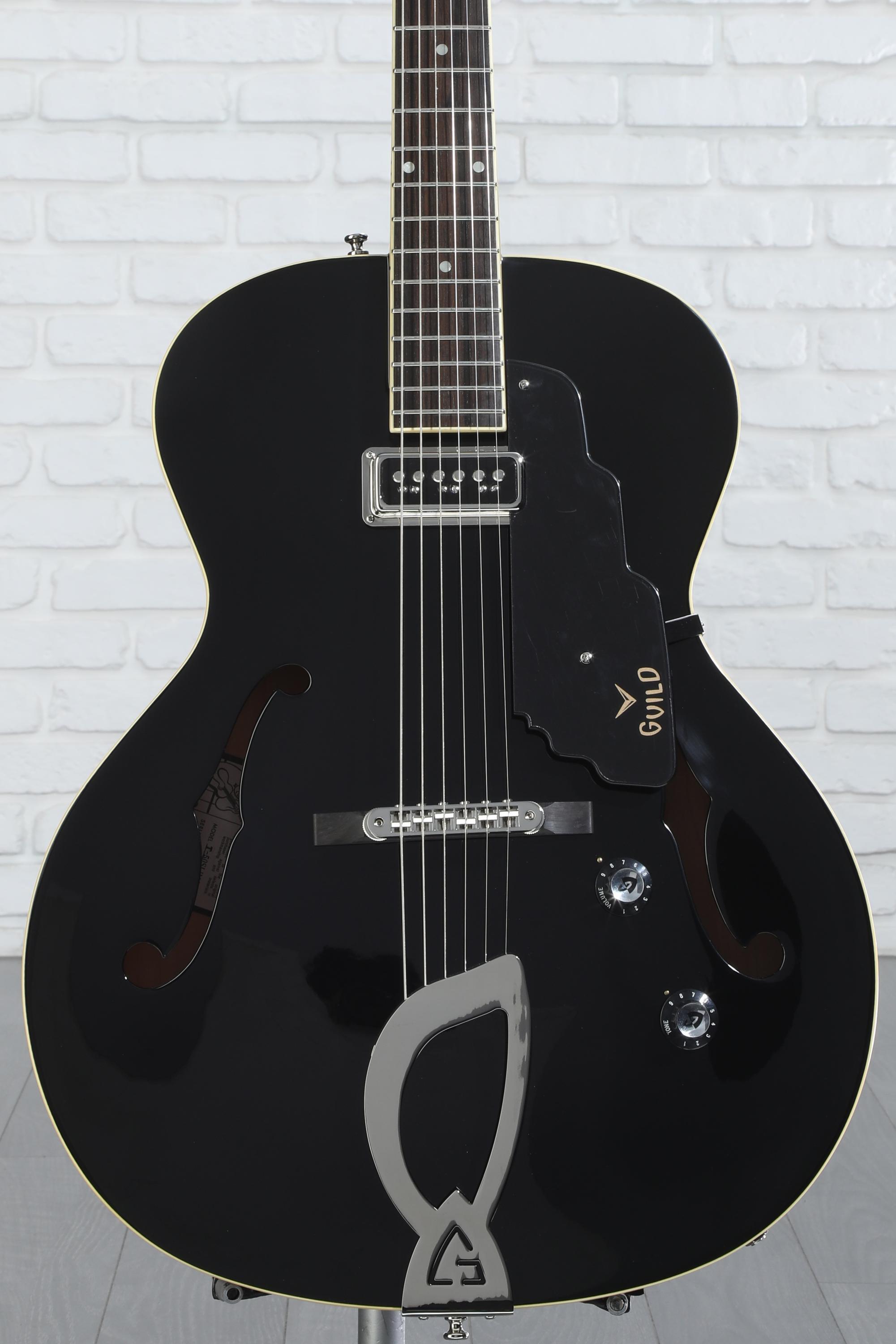 Guild T-50 Slim Dynasonic Hollowbody Guitar - Black