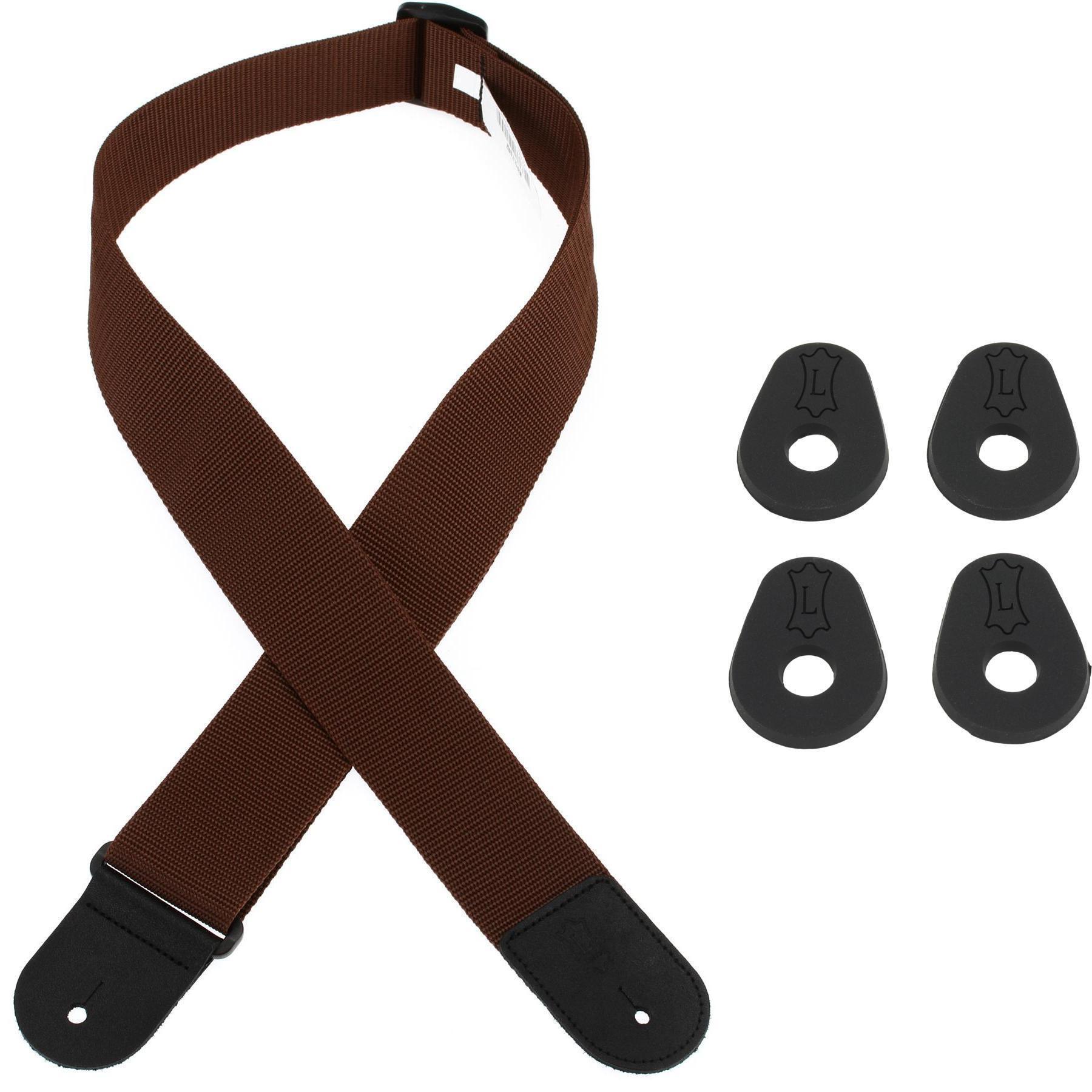 Photo of Levy's M8POLY 2" Woven Polypropylene Guitar Strap with Strap Blocks - Brown