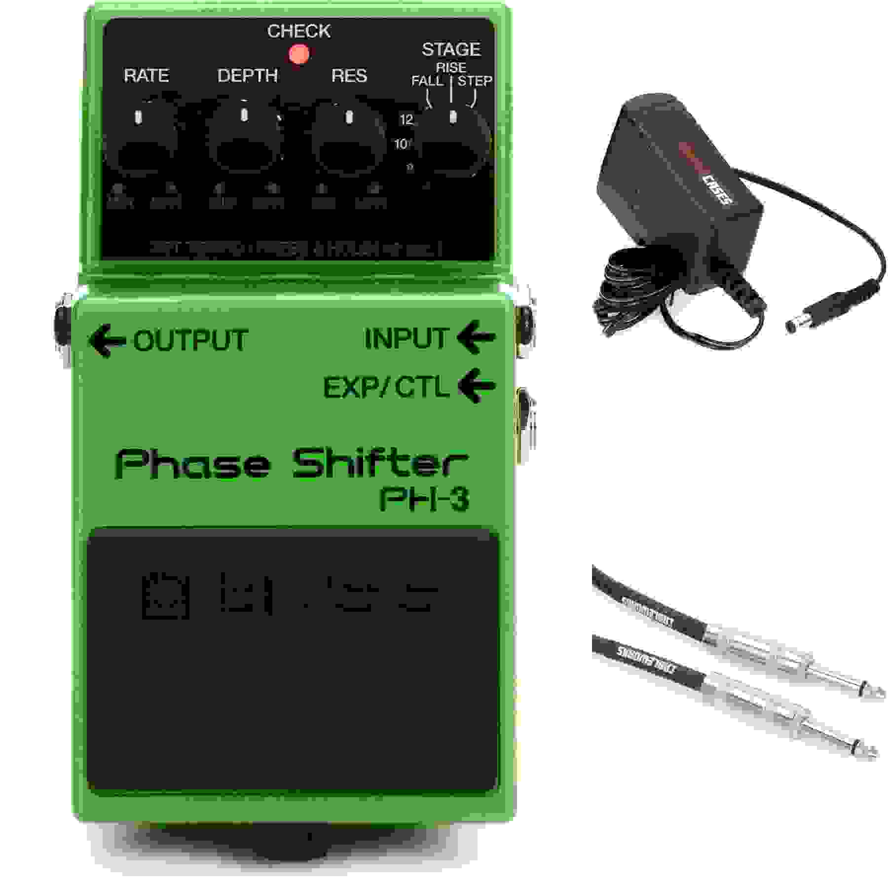 Boss PH-3 Phase Shifter Pedal with Power Supply and Cable