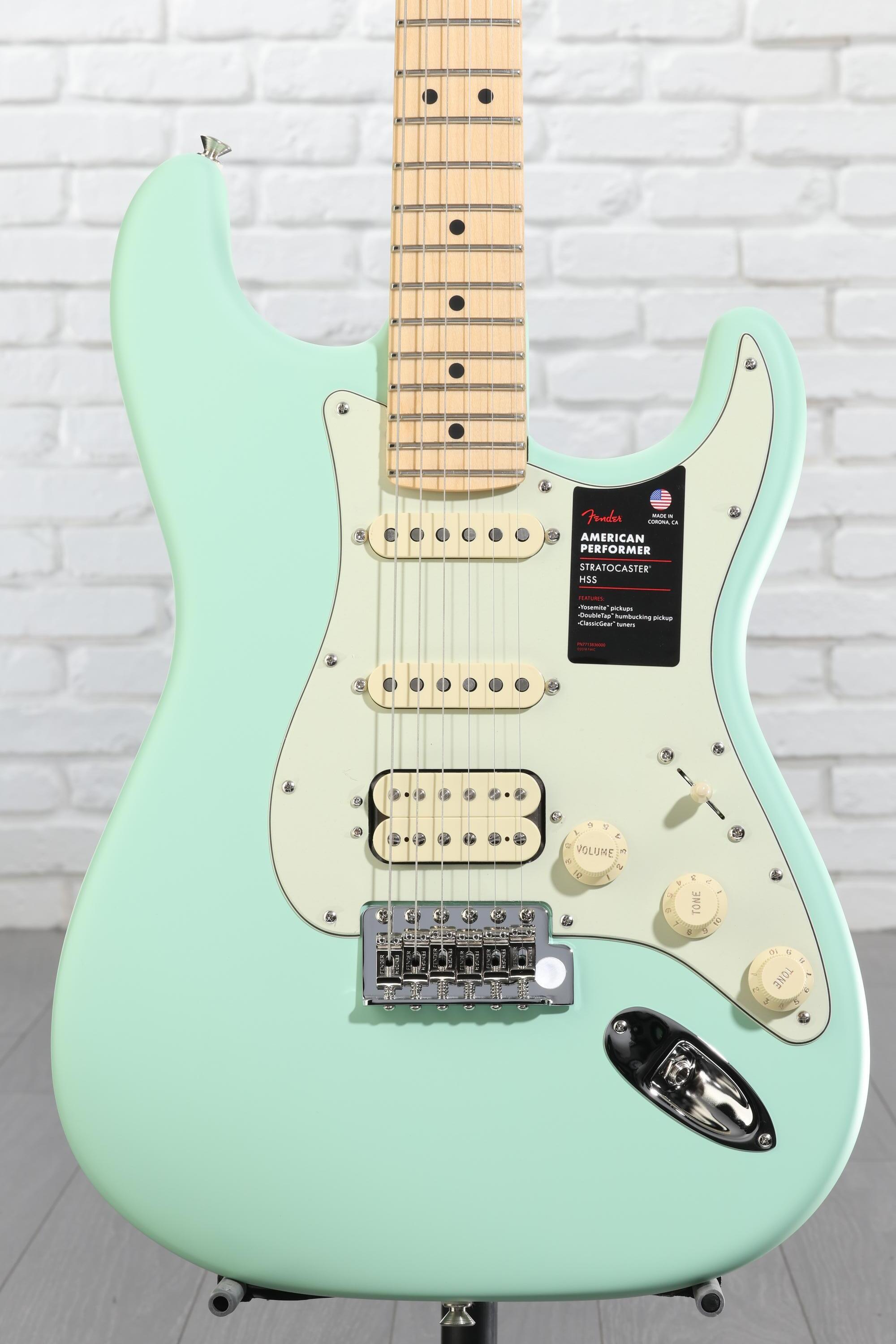 Fender American Performer Stratocaster HSS - Satin Surf Green with