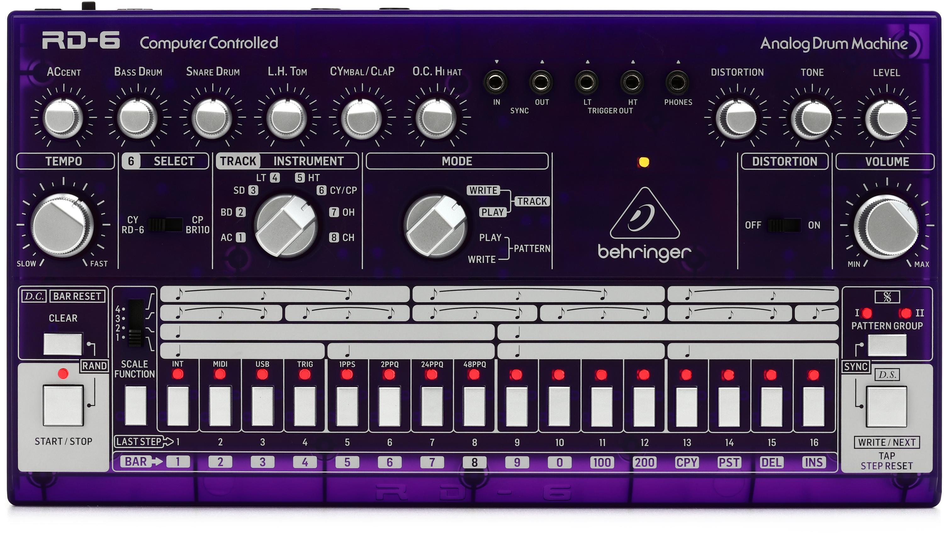 Behringer RD-6-GP Analog Drum Machine - Purple Translucent 