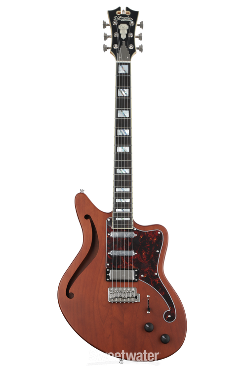 D'Angelico Deluxe Bedford SH Semi-hollowbody Electric Guitar - Matte Walnut  with Wilkinson Tremolo