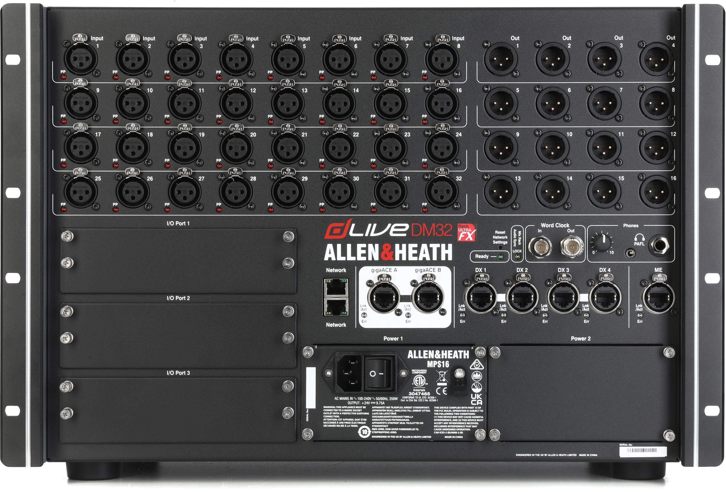Allen & Heath dLive DM32 UFX MixRack 32-input Digital Stage Box