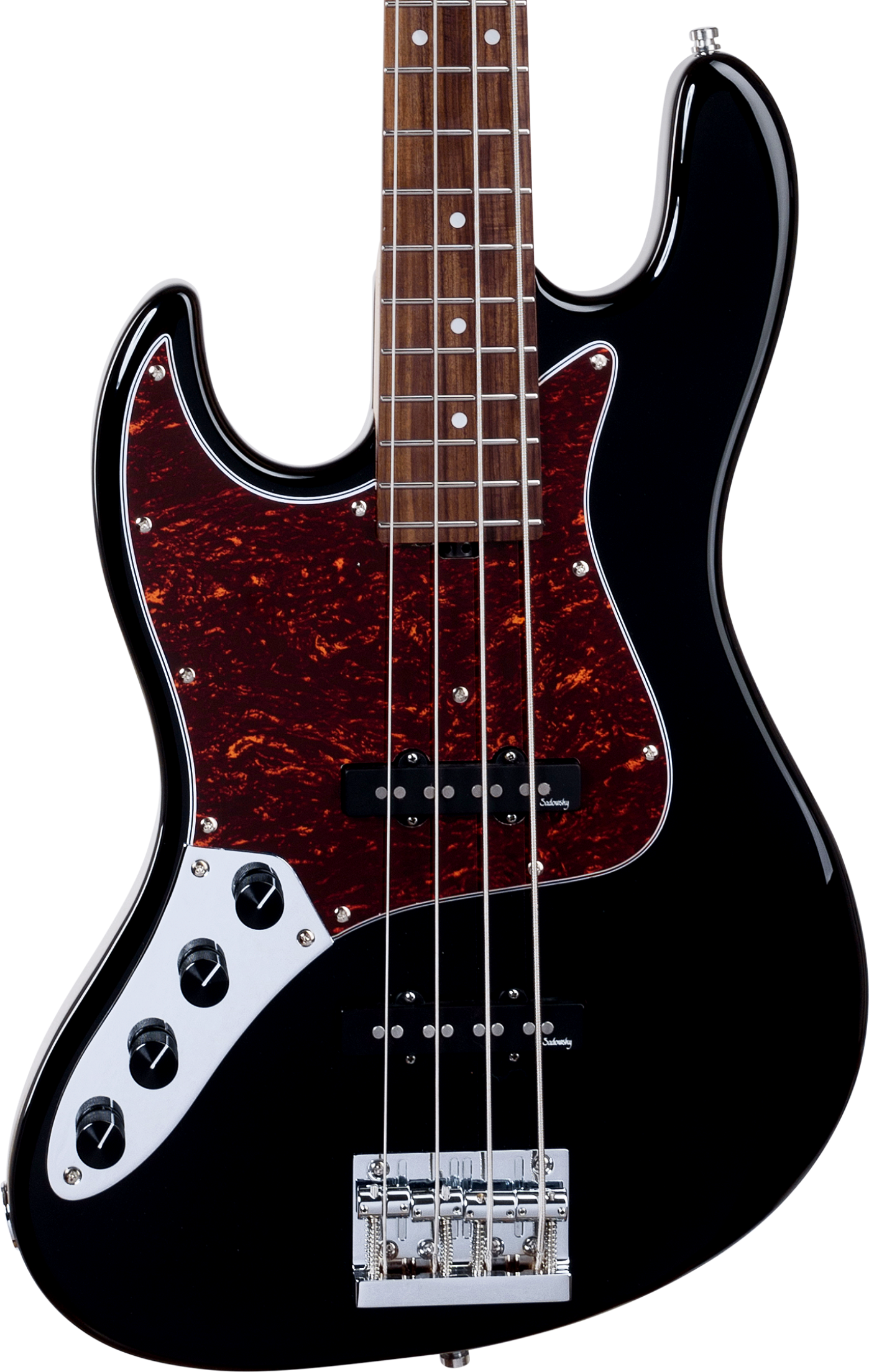Photo of Sadowsky MetroExpress 21-fret Vintage JJ Bass Left-handed, 4-string - Black High Polish