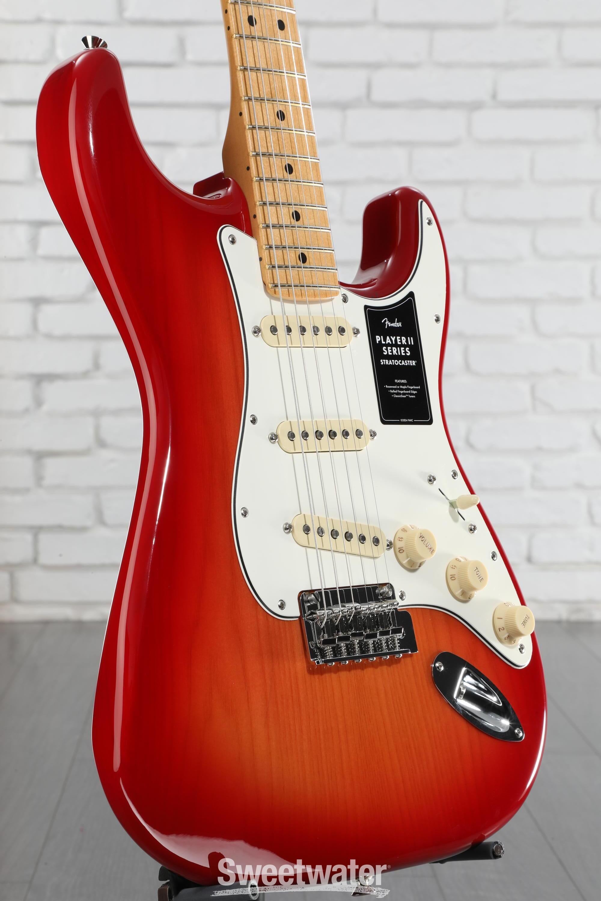 Fender Player II Stratocaster Electric Guitar - Aged Cherry Burst with Maple Fingerboard