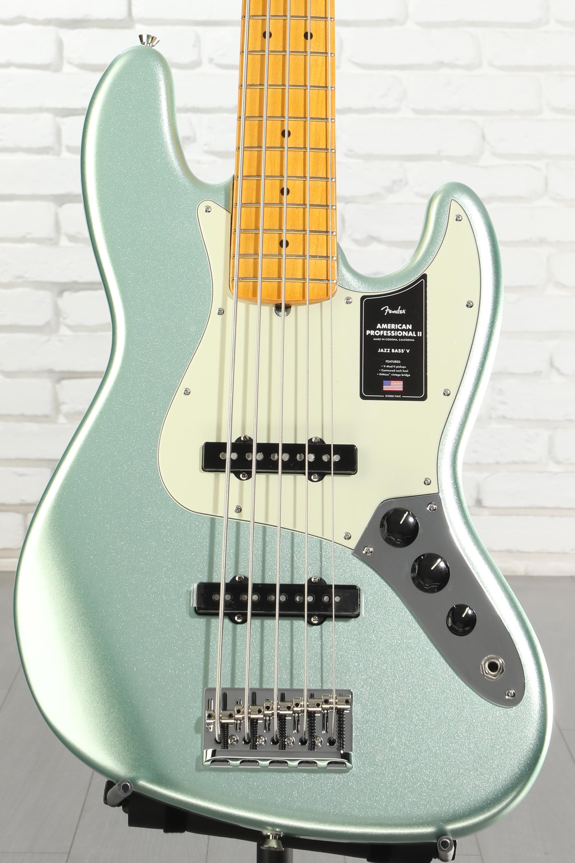 Fender American Professional II Jazz Bass V - Mystic Surf Green