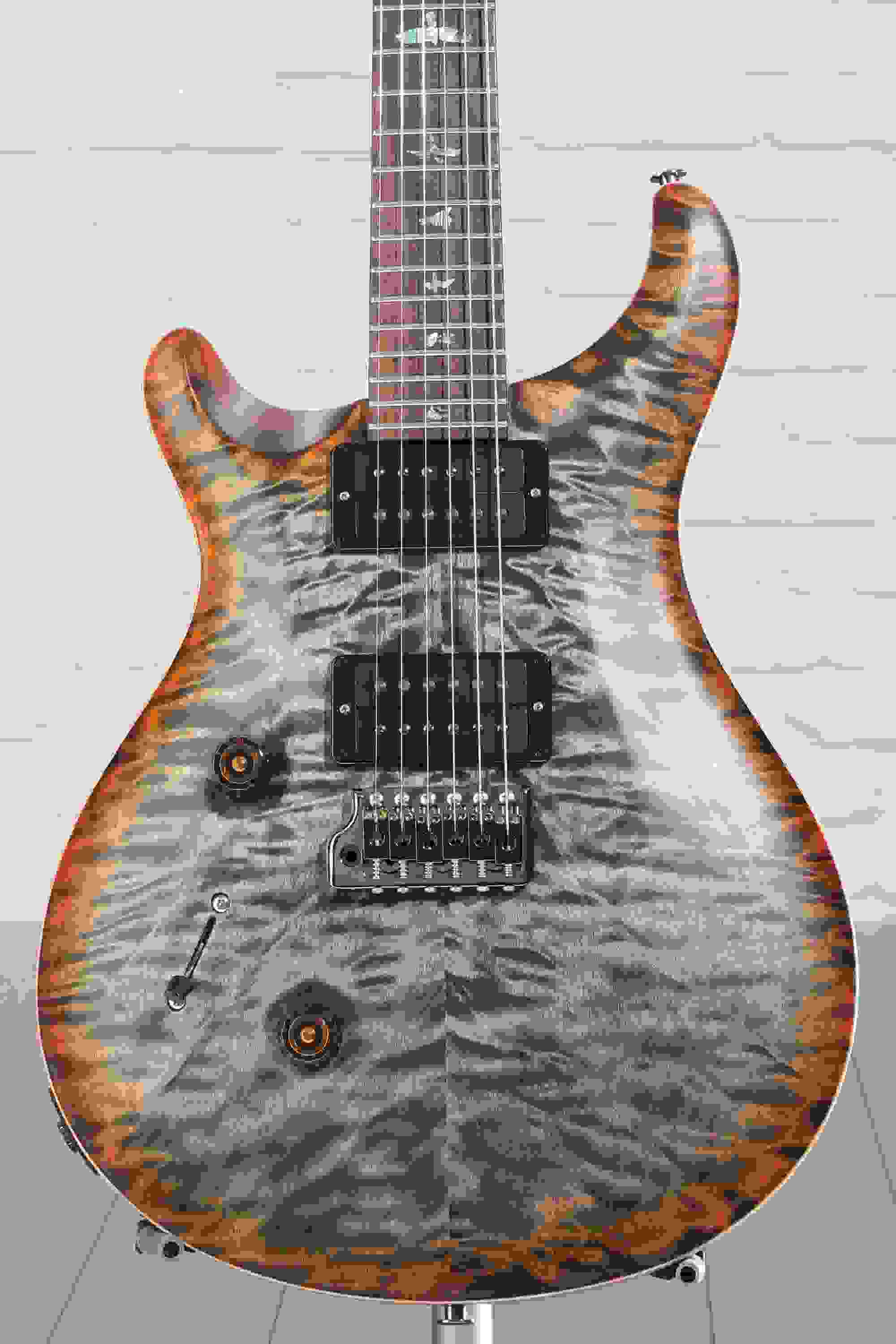 PRS Wood Library Custom 24 Left-handed 10-Top Electric Guitar - Burnt Maple Leaf