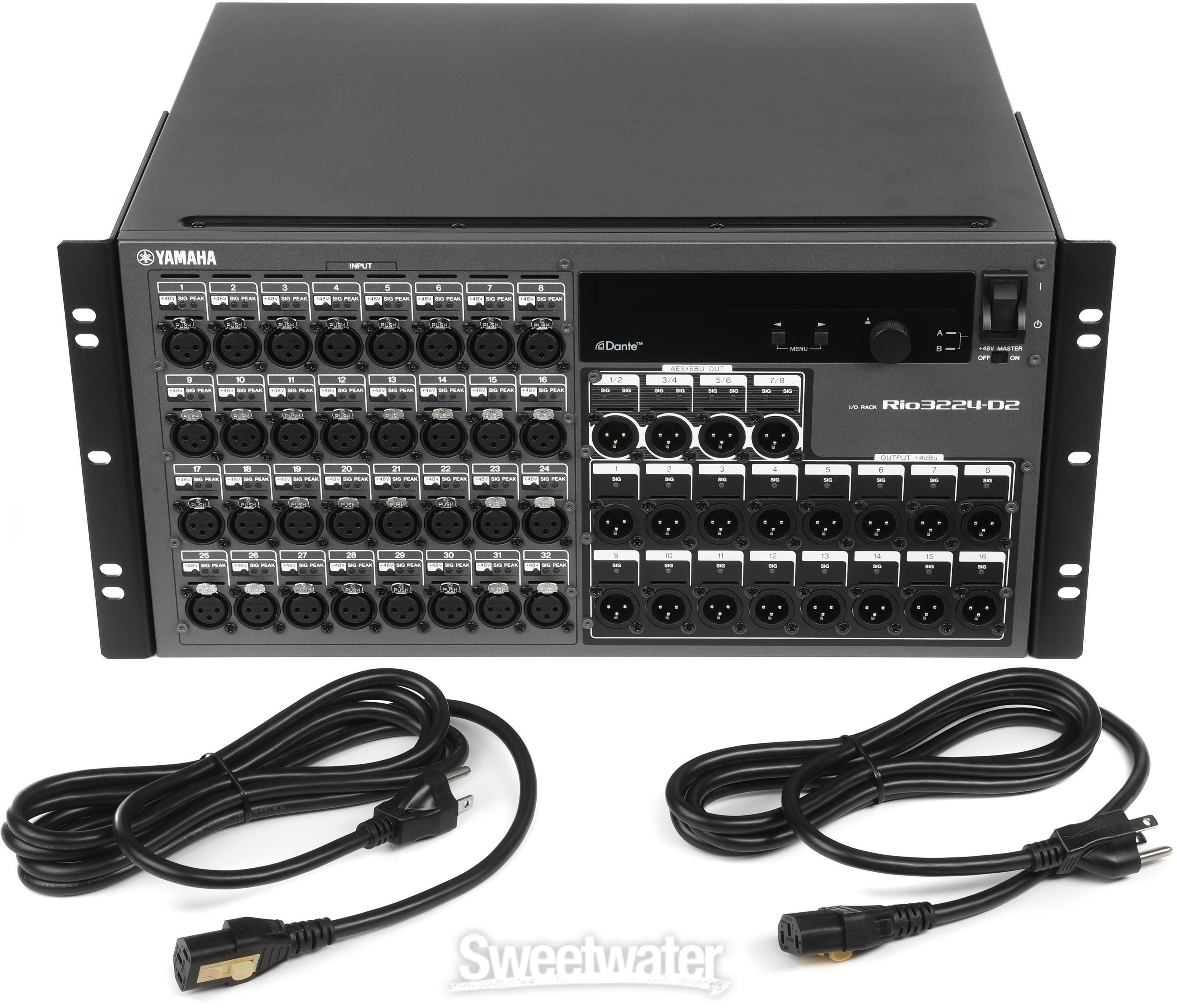 Yamaha Rio3224-D2 32-input / 24-output Dante Stage Box | Sweetwater