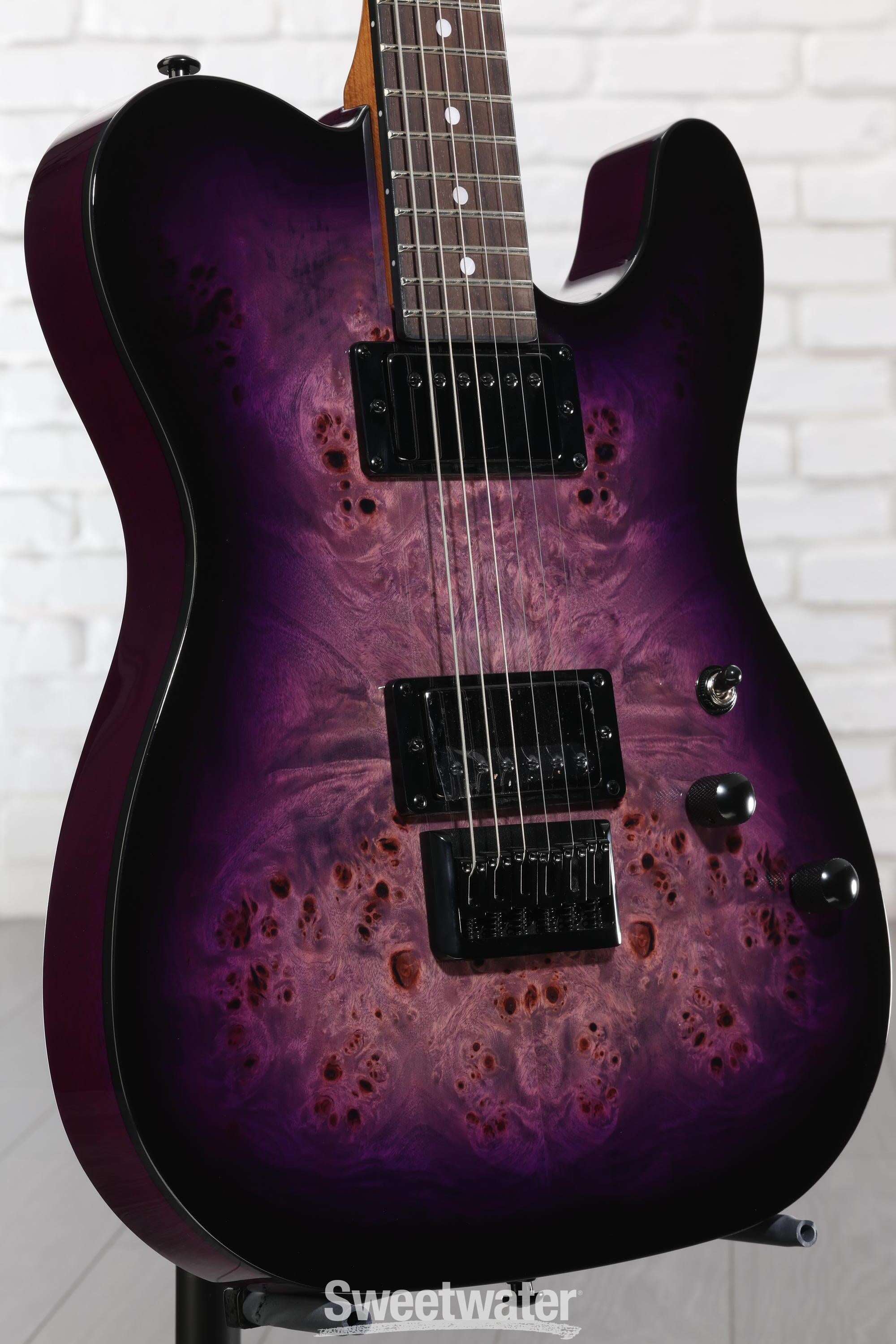 Photo of Schecter PT Standard Electric Guitar - Purple Burst Burl