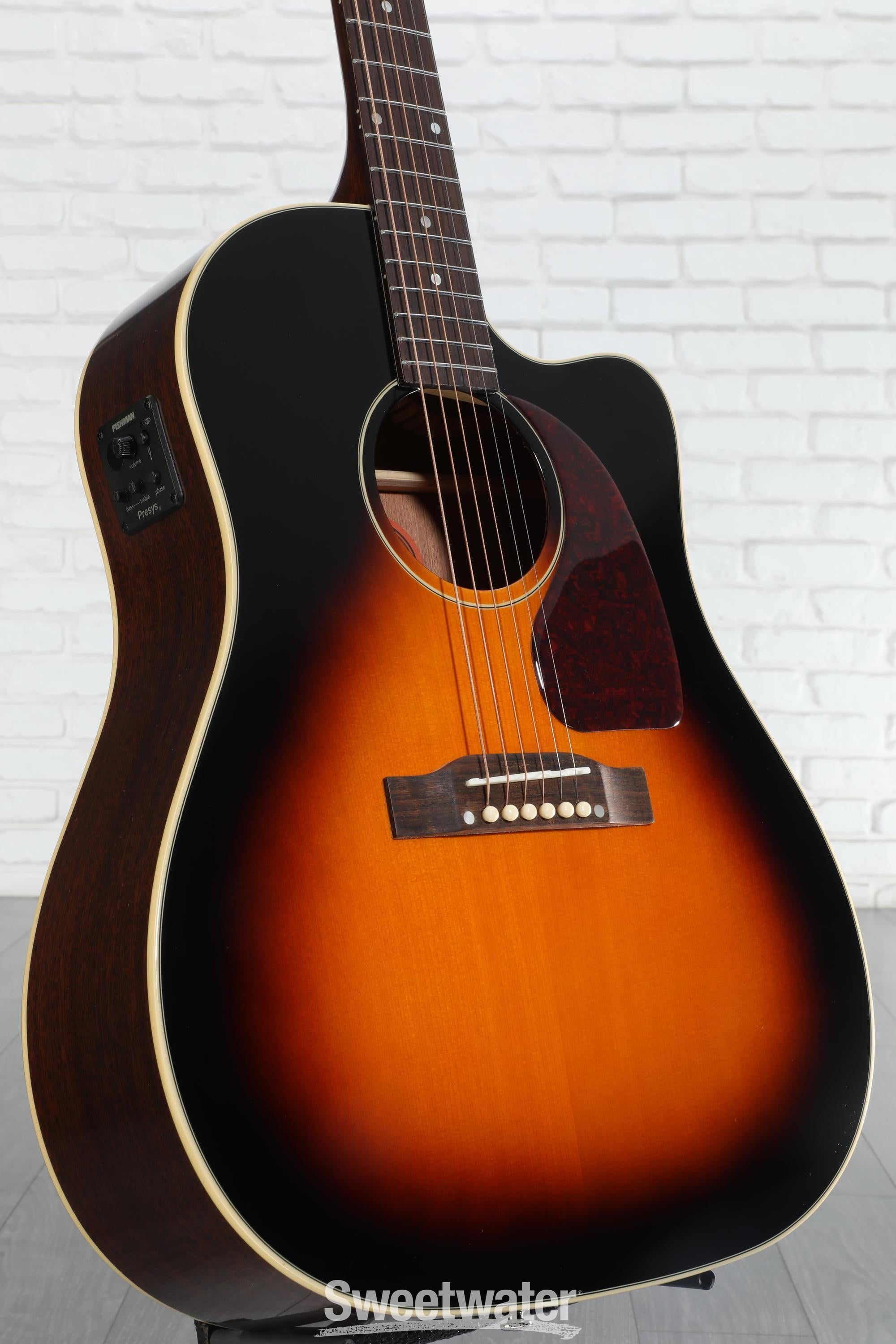 Epiphone J-45 EC Acoustic Guitar - Aged Vintage Sunburst Gloss