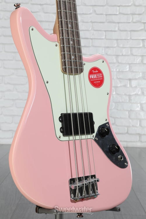 Squier Affinity Series Jaguar Bass H - Shell Pink, Sweetwater Exclusive