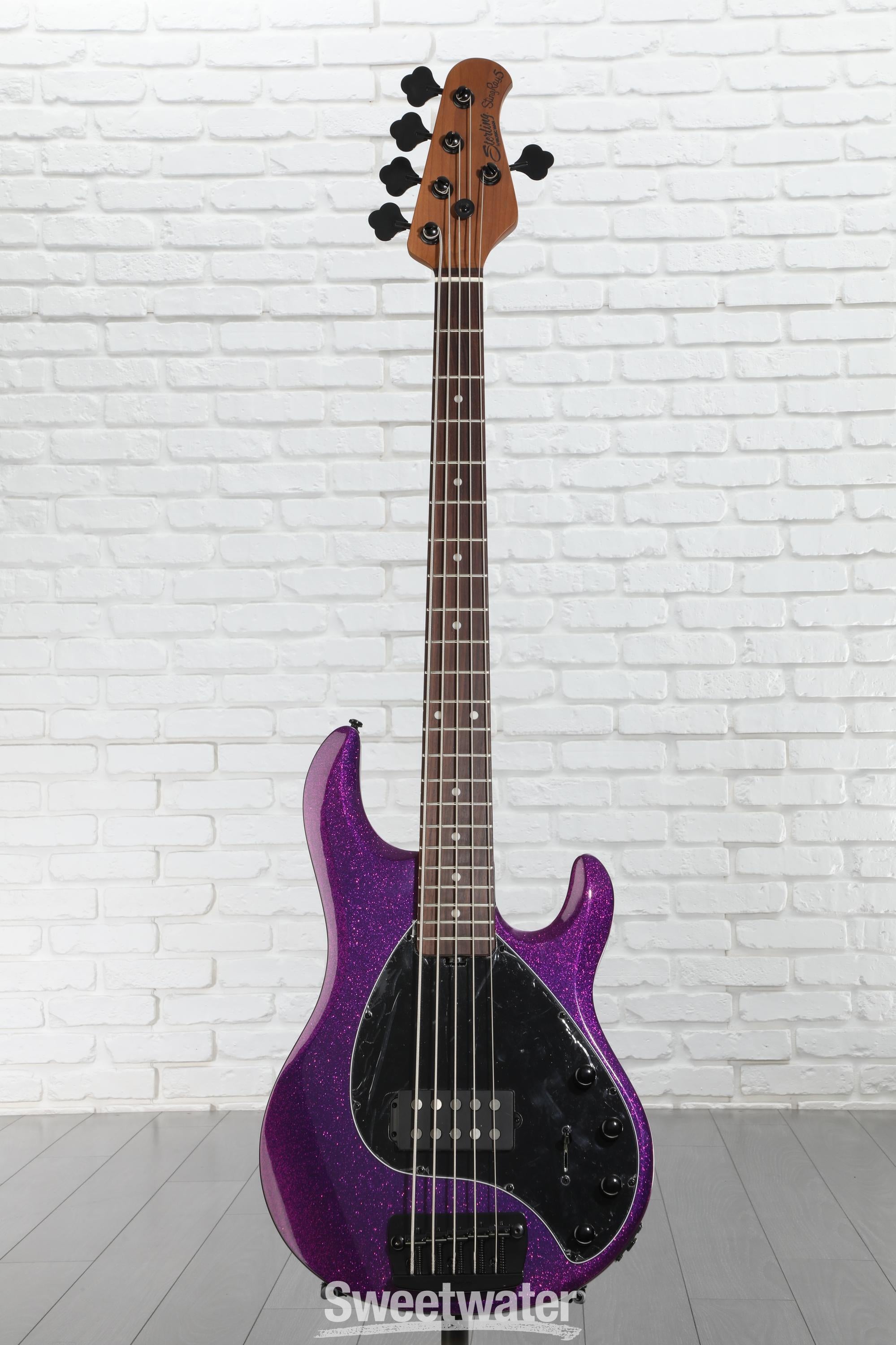 Sterling By Music Man StingRay RAY35 5-string Bass Guitar - Purple Sparkle