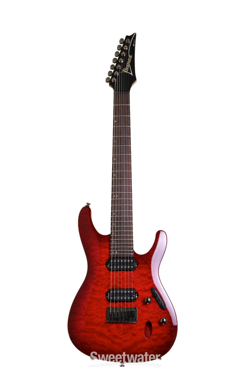 e l's Red 約21m Ibanez S7521QM - Transparent Red Burst | Sweetwater