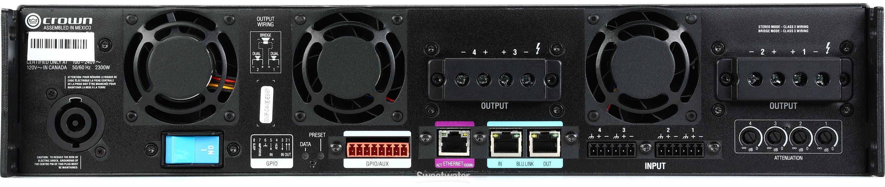 Crown DCi 4|2400N 2,400-watt 4-channel Networked 70V Power