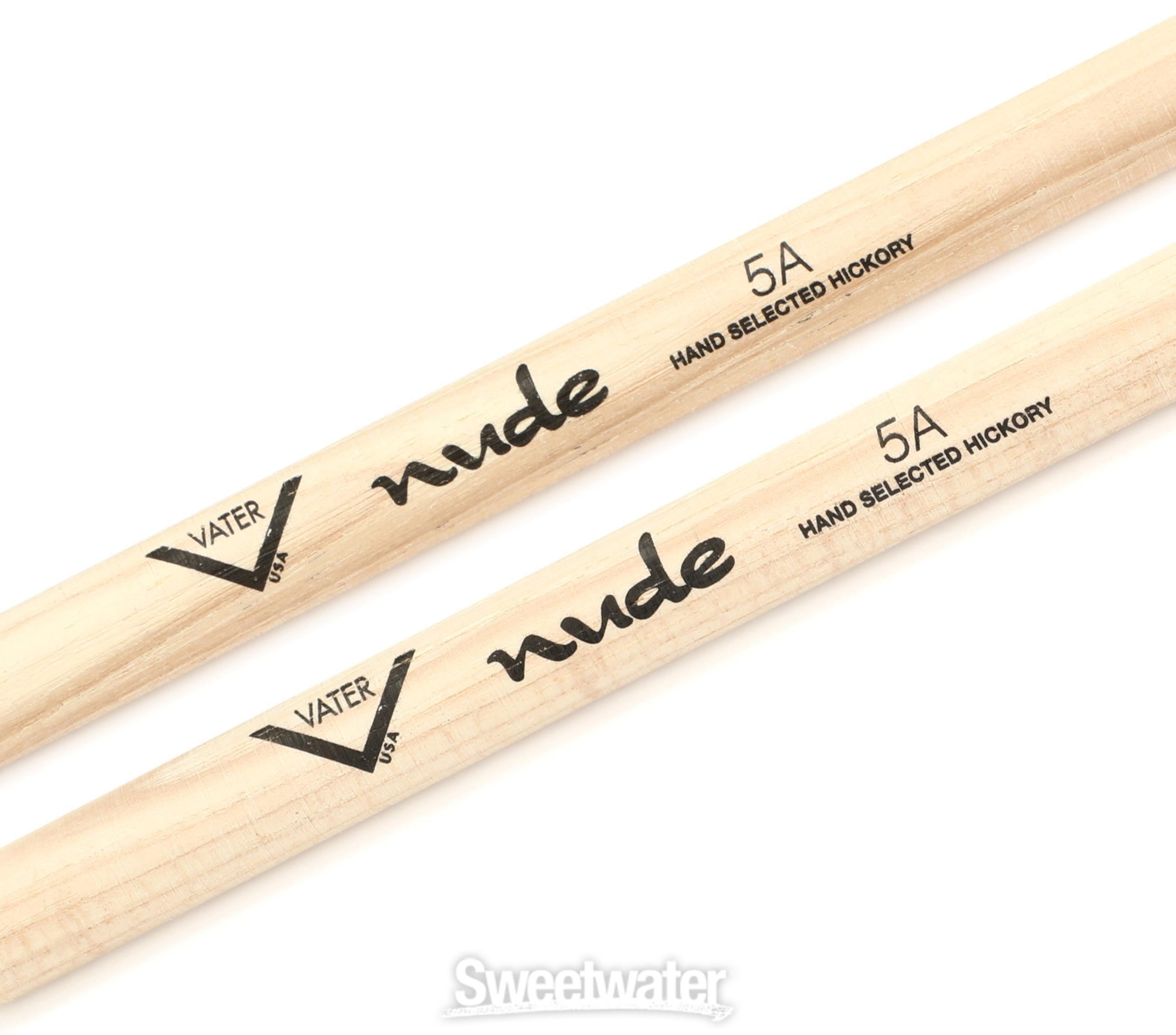 Vater Nude Series Hickory Drumsticks - 5A - Wood Tip | Sweetwater