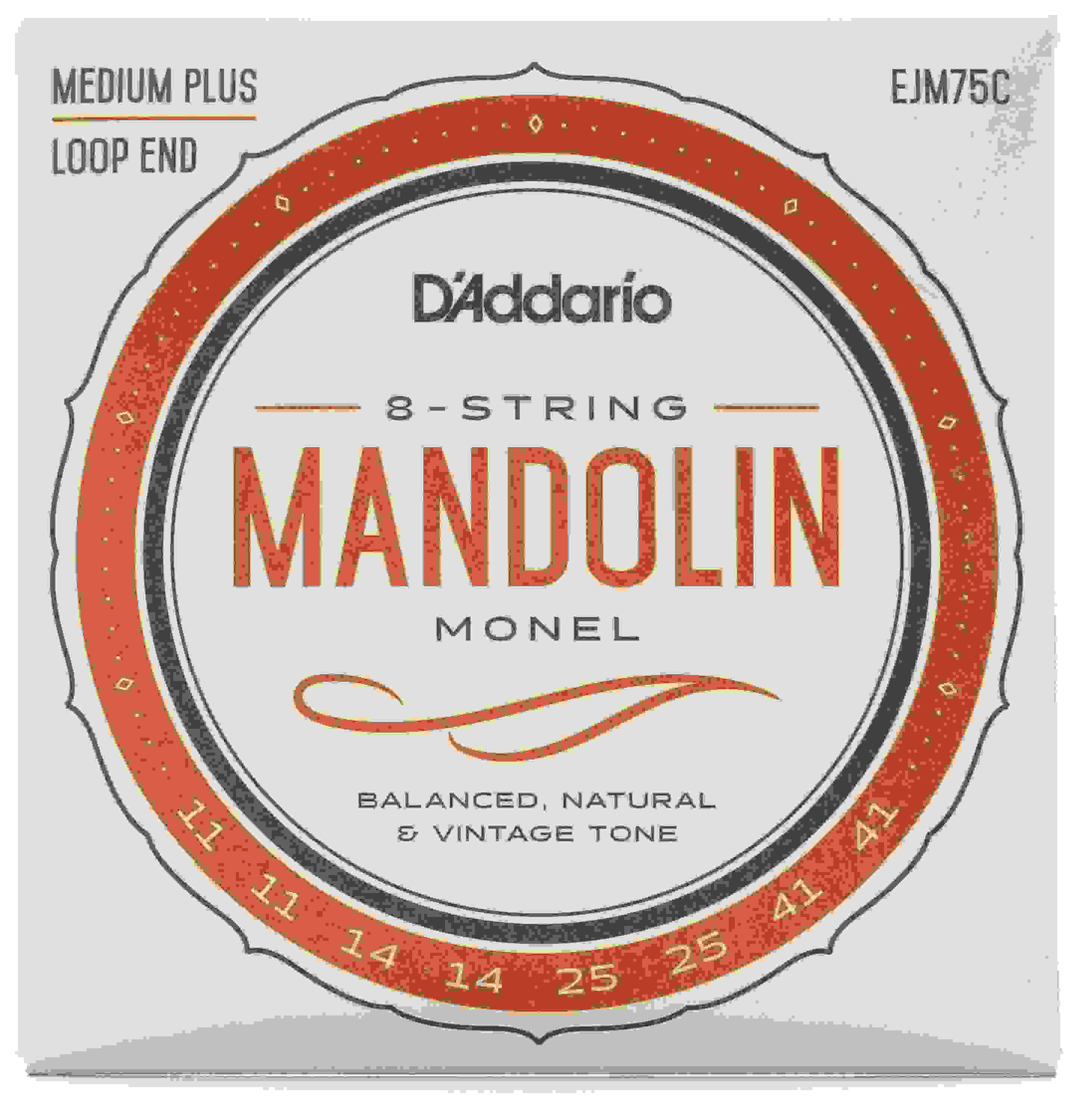D'Addario EJM75C Monel Loop End Mandolin Strings - .011-.041 Medium ...