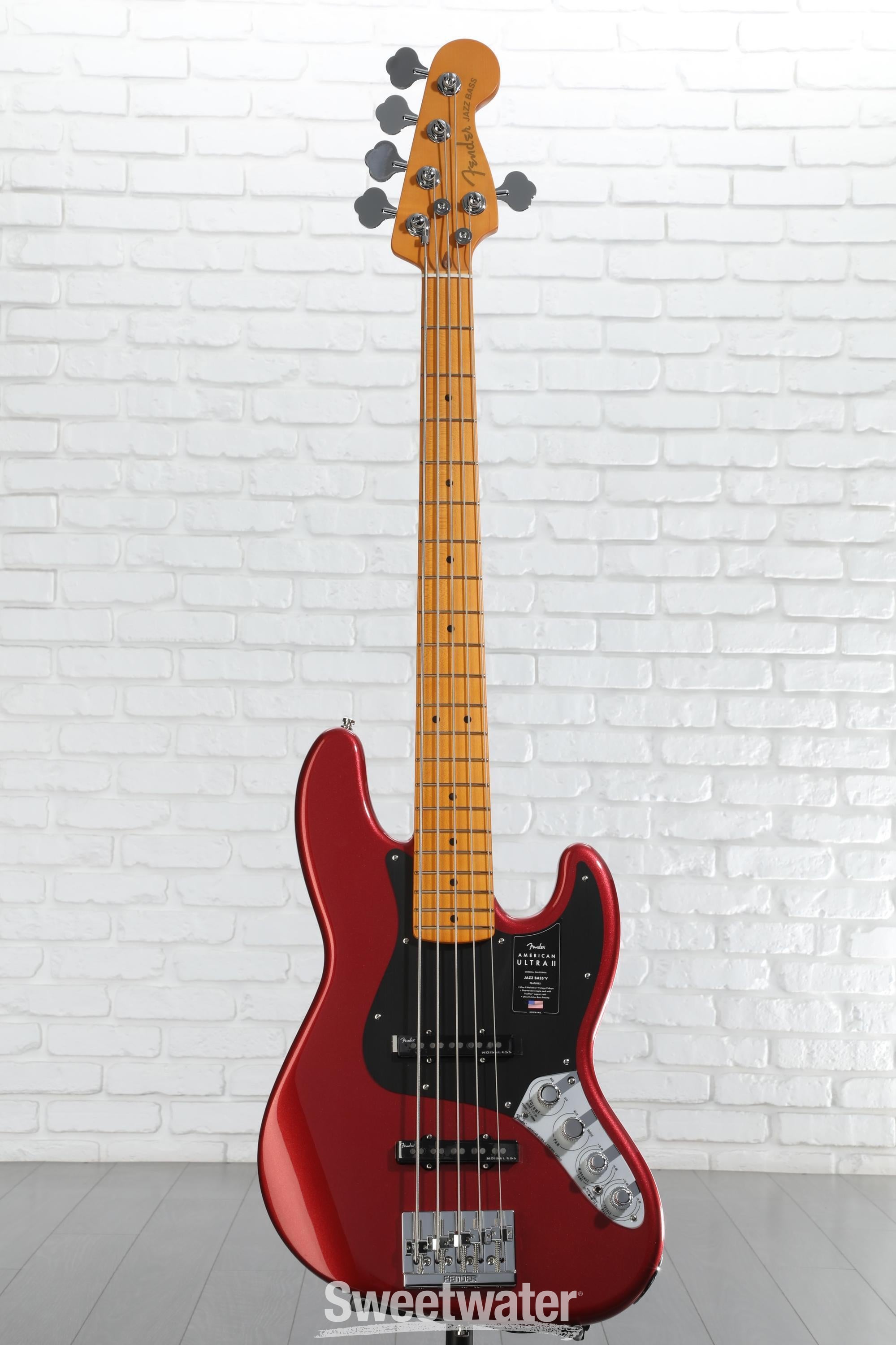 Fender American Ultra II Jazz Bass V - Sinister Red, Maple Fingerboard