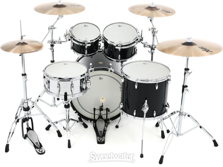 Gretsch Drums USA Custom GRKT-E6246 4-piece Shell Pack - Solid Black (Nitron)