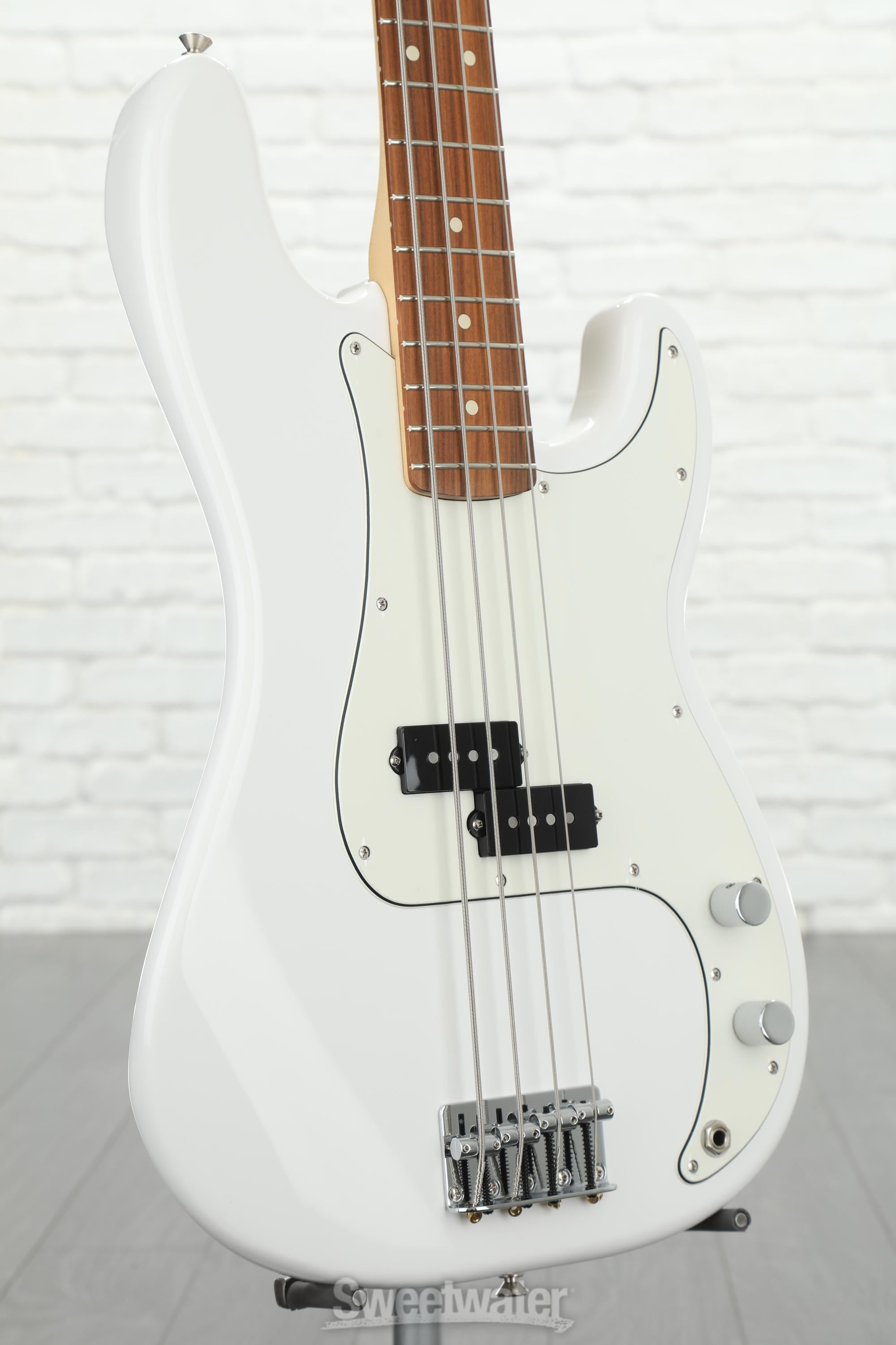 ベース Fender Player Precision Bass Polar white Fender Player Precision Bass - Polar White with Pau Ferro