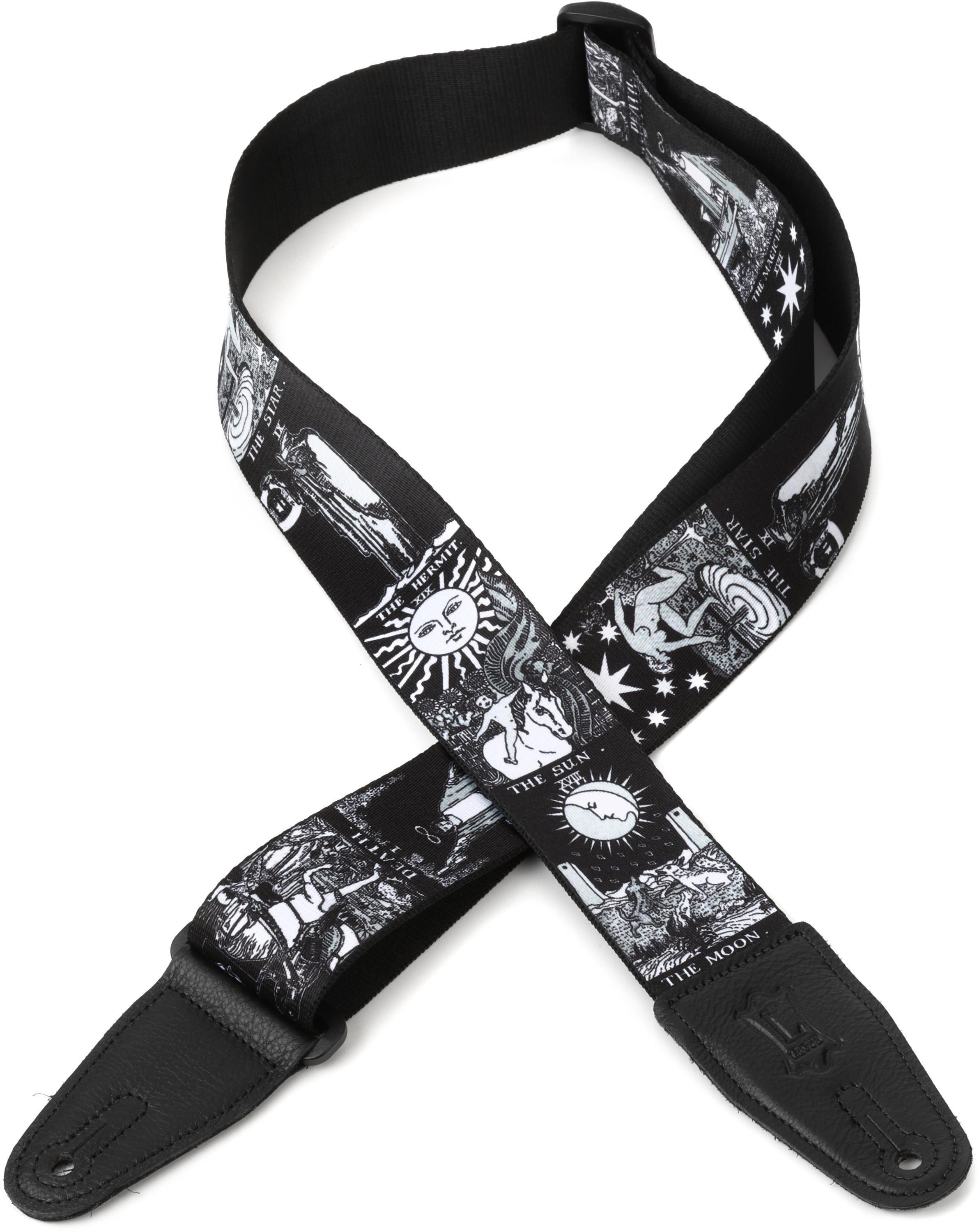 Photo of Levy's Clairvoyant Series Guitar Strap - Black and White Tarot