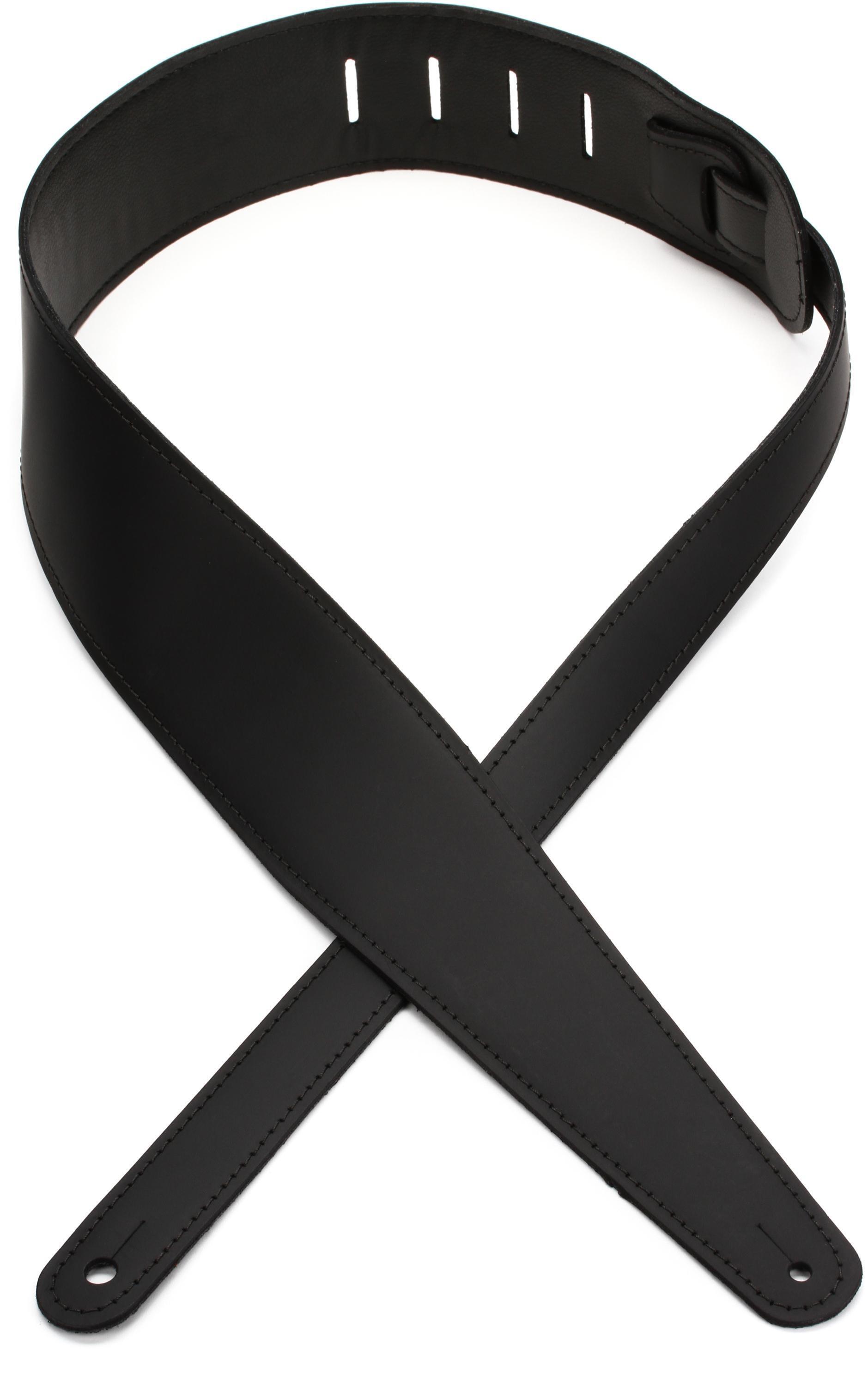 Photo of LM Products The Double Standard Leather Guitar Strap - Black