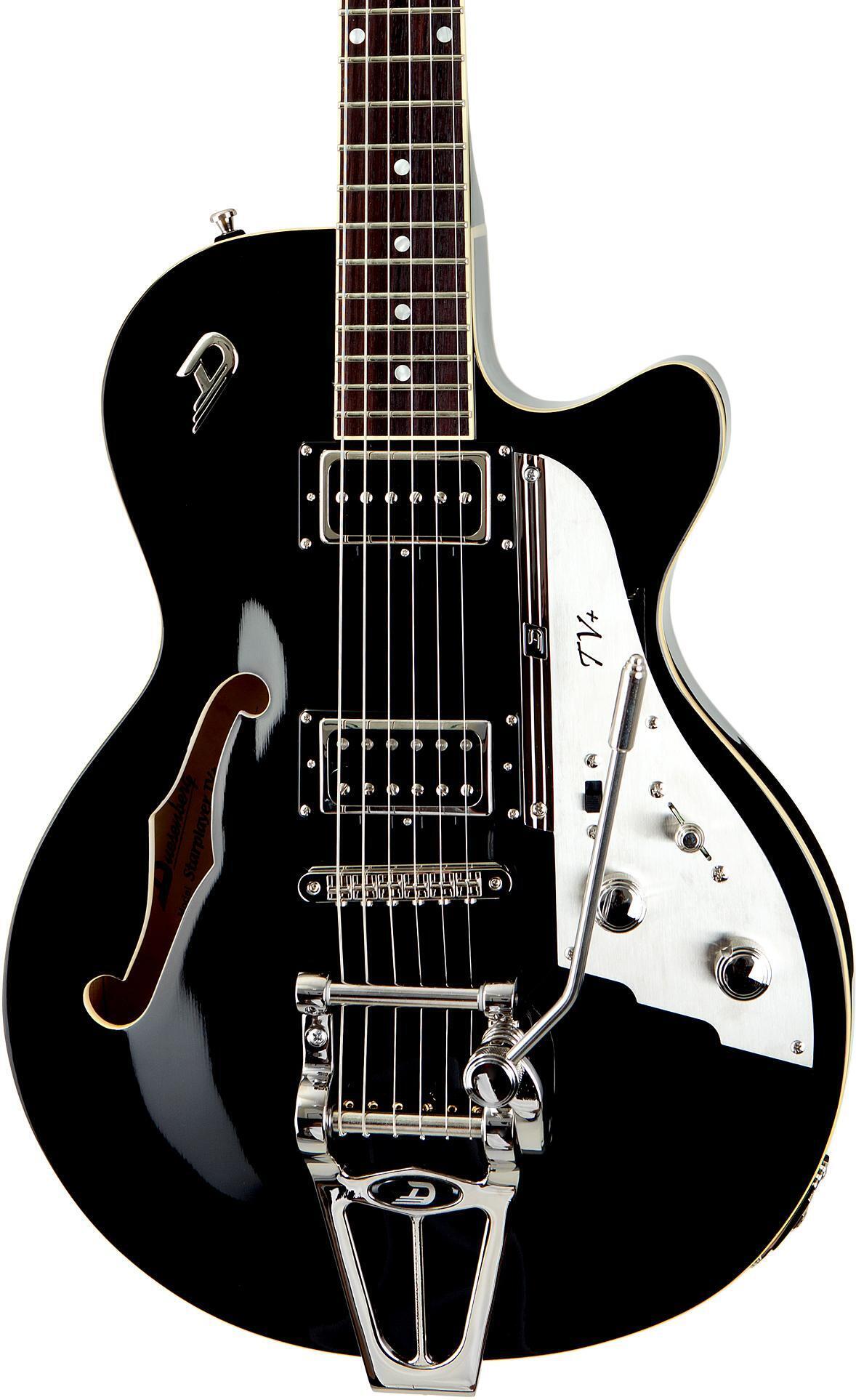 Duesenberg Starplayer TV+ Semi-hollowbody Electric Guitar - Black