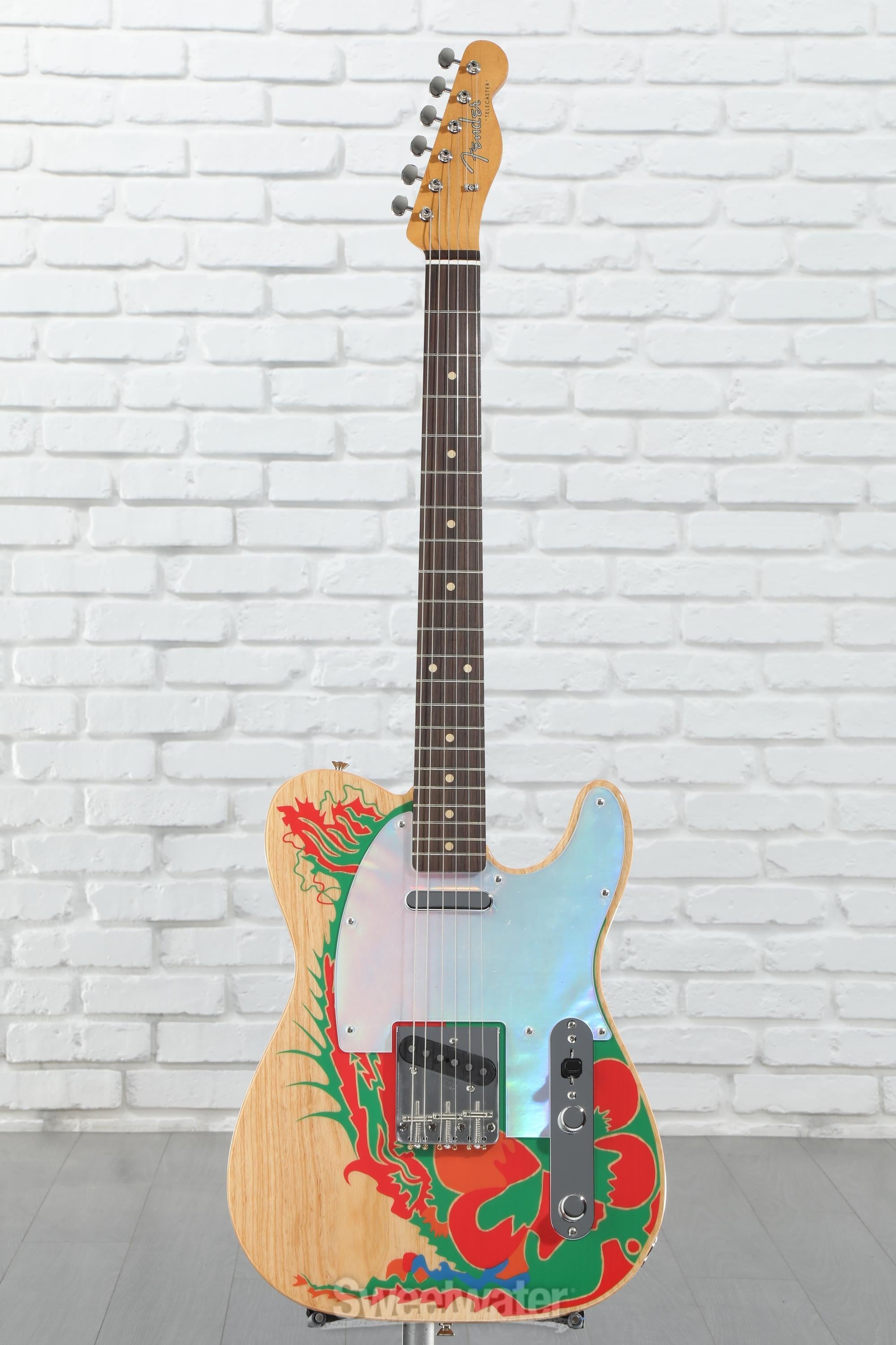 Fender Jimmy Page Telecaster - Natural with Artwork | Sweetwater Fender Jimmy Page Telecaster - Natural with Artwork | Sweetwater