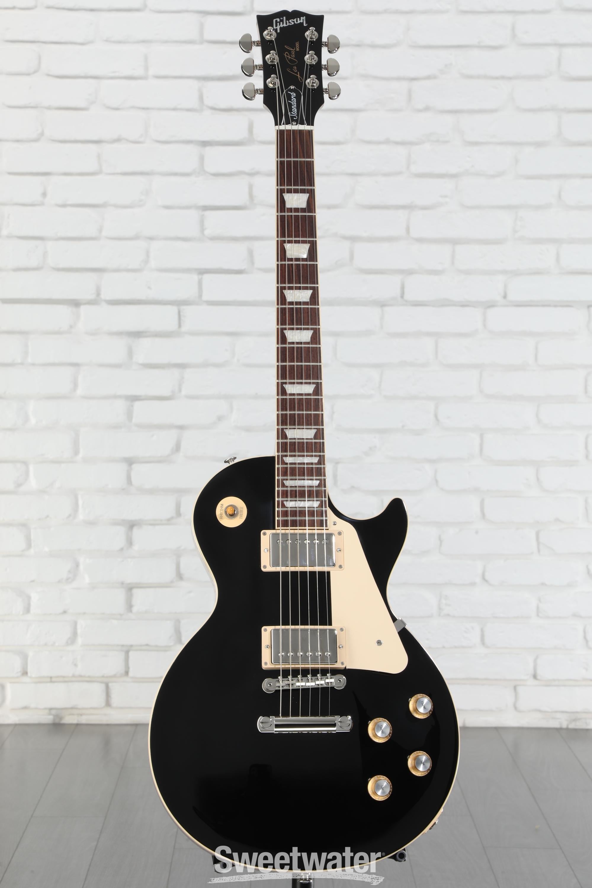 ギター Gibson LP Standard Ebony Black Gibson Les Paul Standard '60s Plain Top Electric Guitar