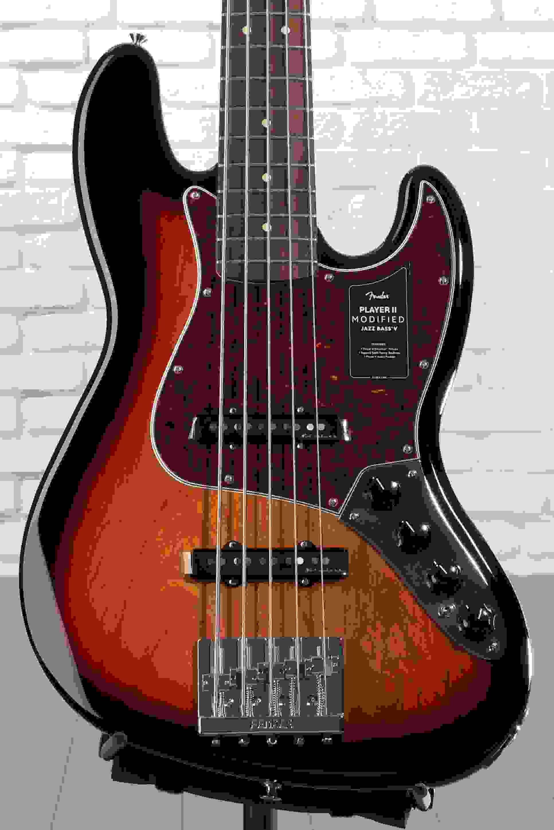 Fender Player II Modified Active Jazz Bass V - 3-tone Sunburst, Rosewood Fingerboard
