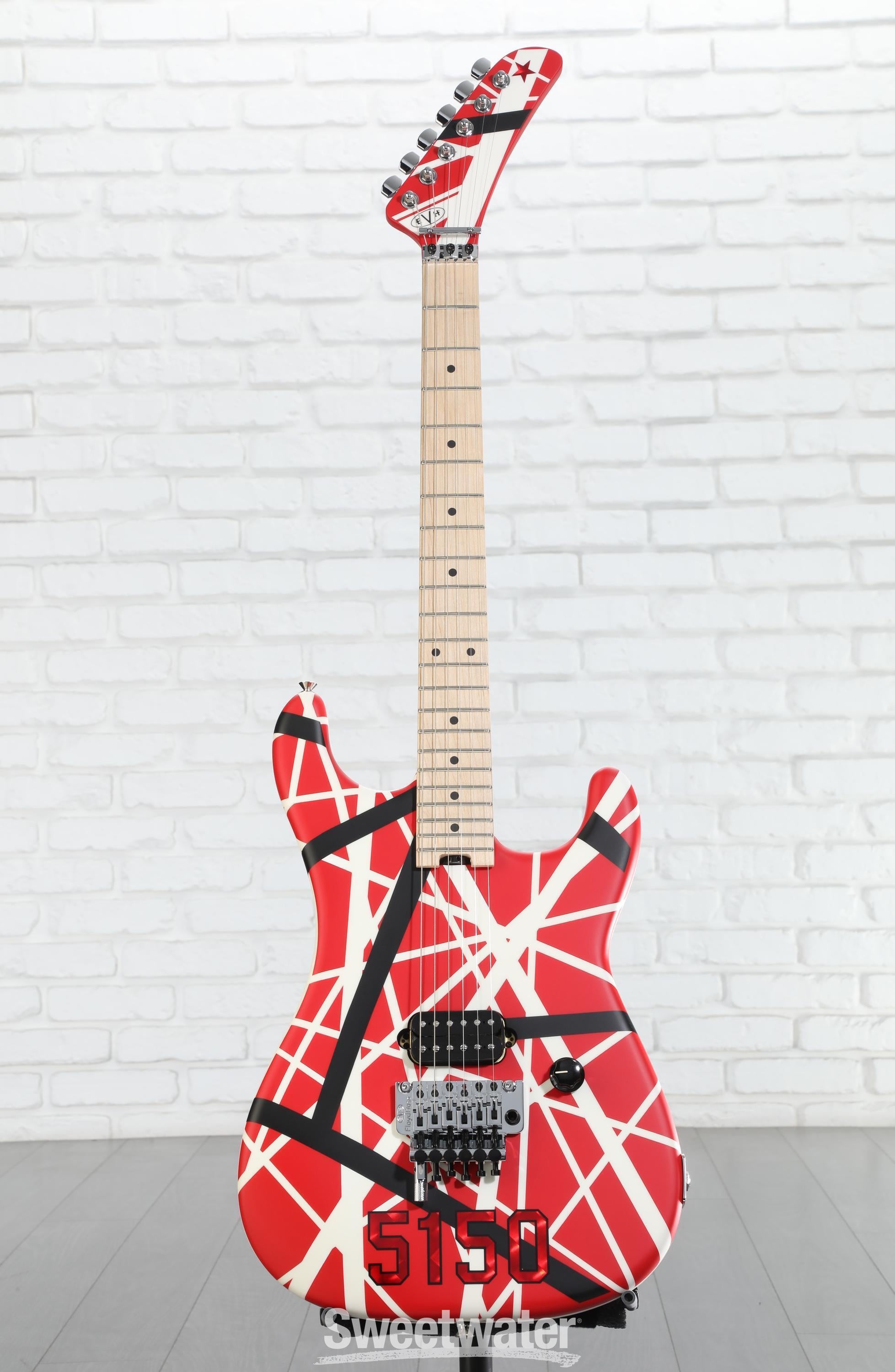 ギター EVH Striped Series 5150 EVH Striped Series 5150 Red with Black and White Stripes Van Halen