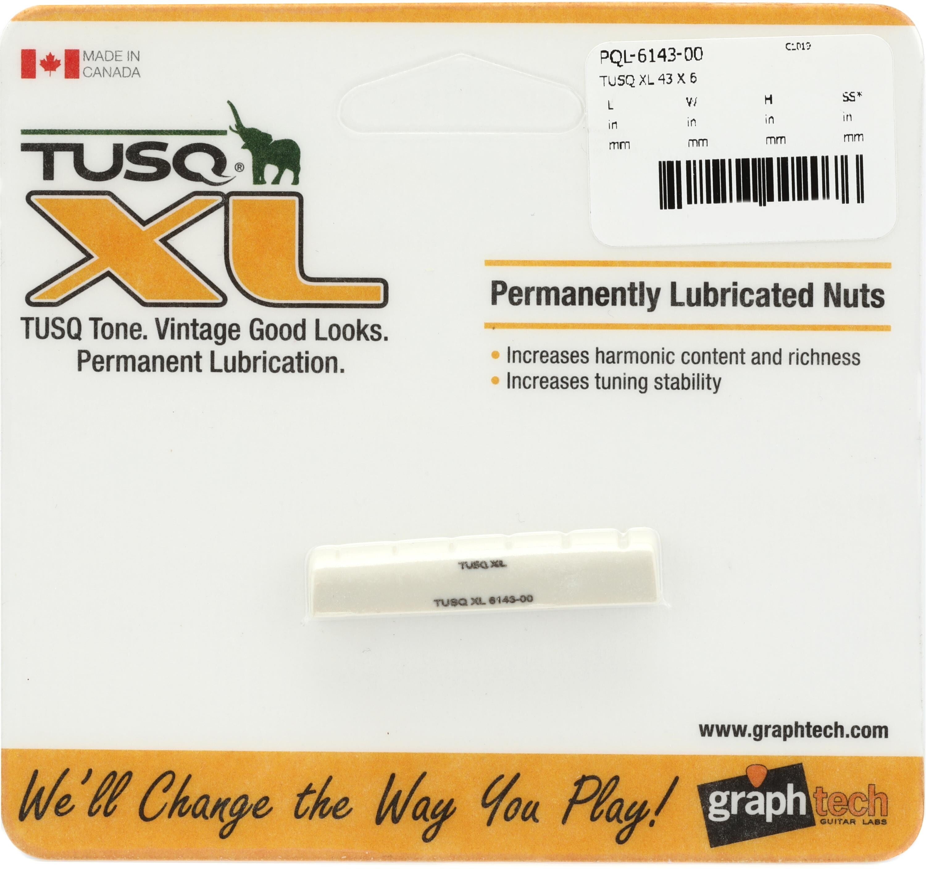 Graph Tech PQL-6143-00 TUSQ XL Slotted Nut 43mm Long x 6mm Wide