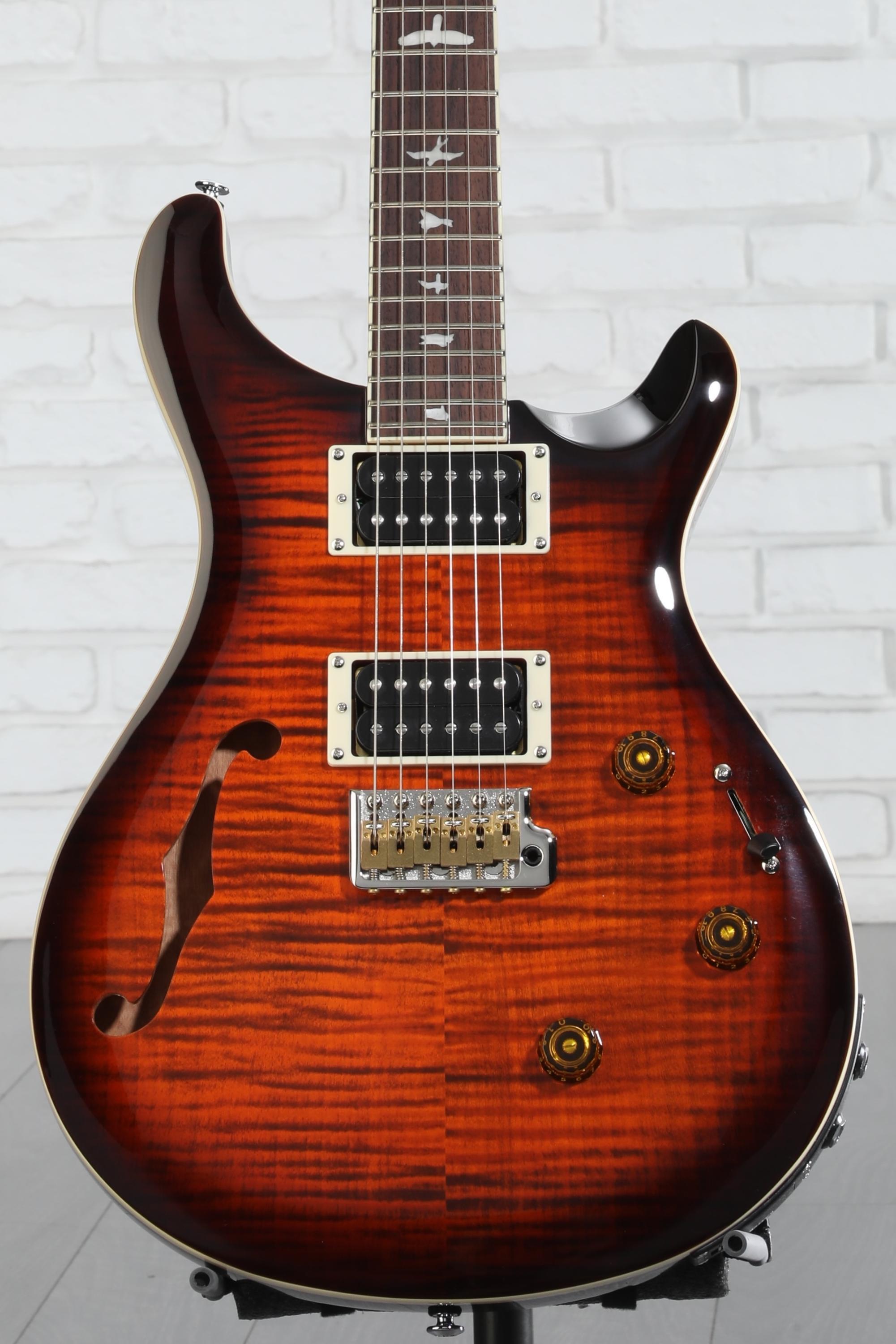 PRS SE Custom 24 Semi-Hollow Piezo Electric Guitar - Orange Tiger