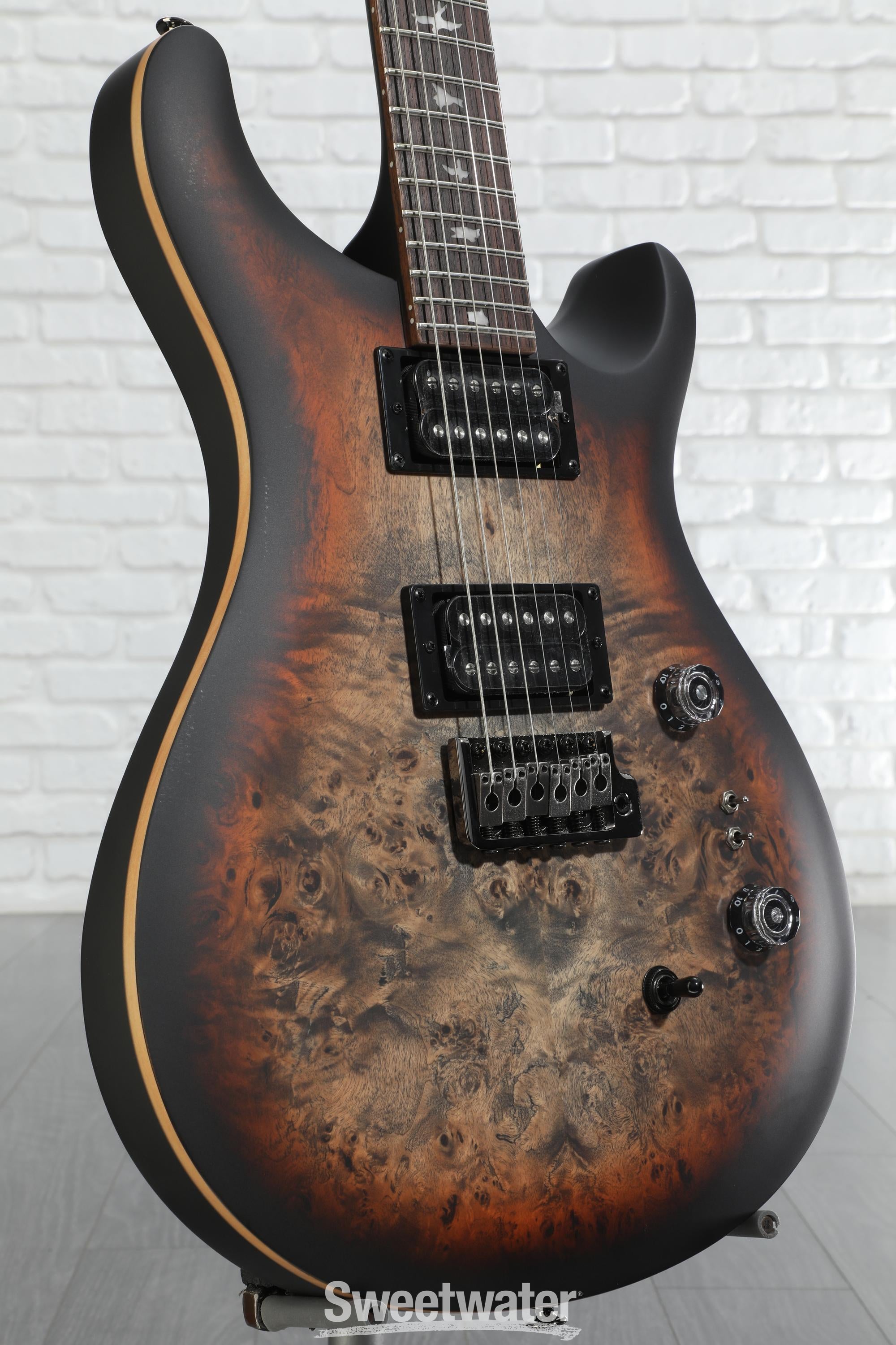 PRS SE Custom 24-08 Exotic Electric Guitar - Charcoal Cherry
