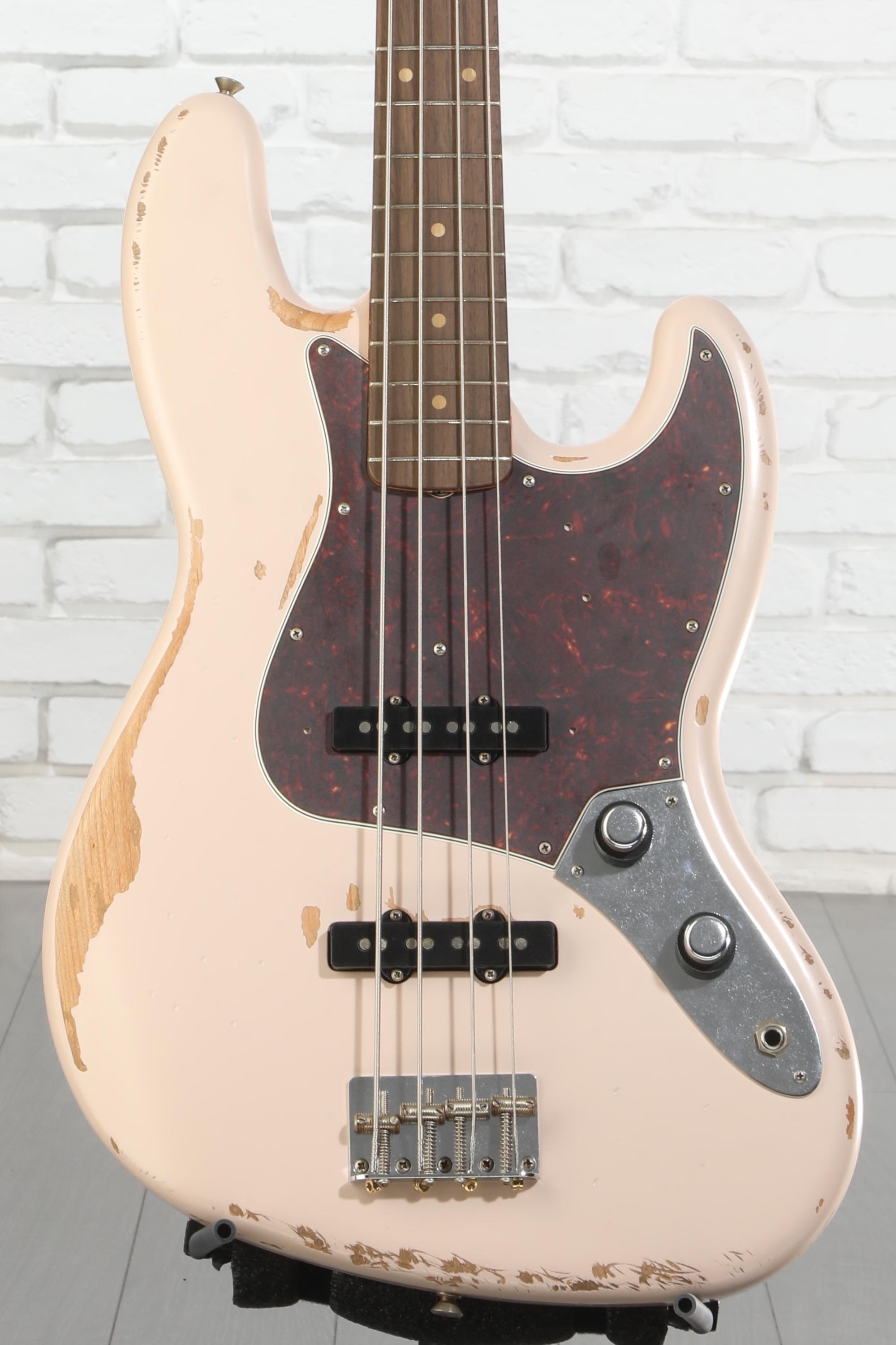 Fender Flea Jazz Bass - Shell Pink, Road Worn | Sweetwater