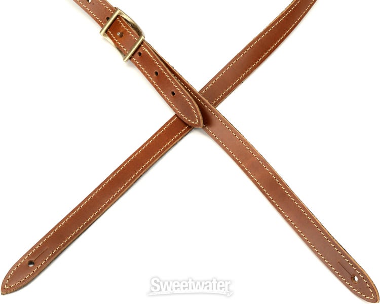 LM Products Vintage Pad Guitar Strap - Luxe Edition, Cognac