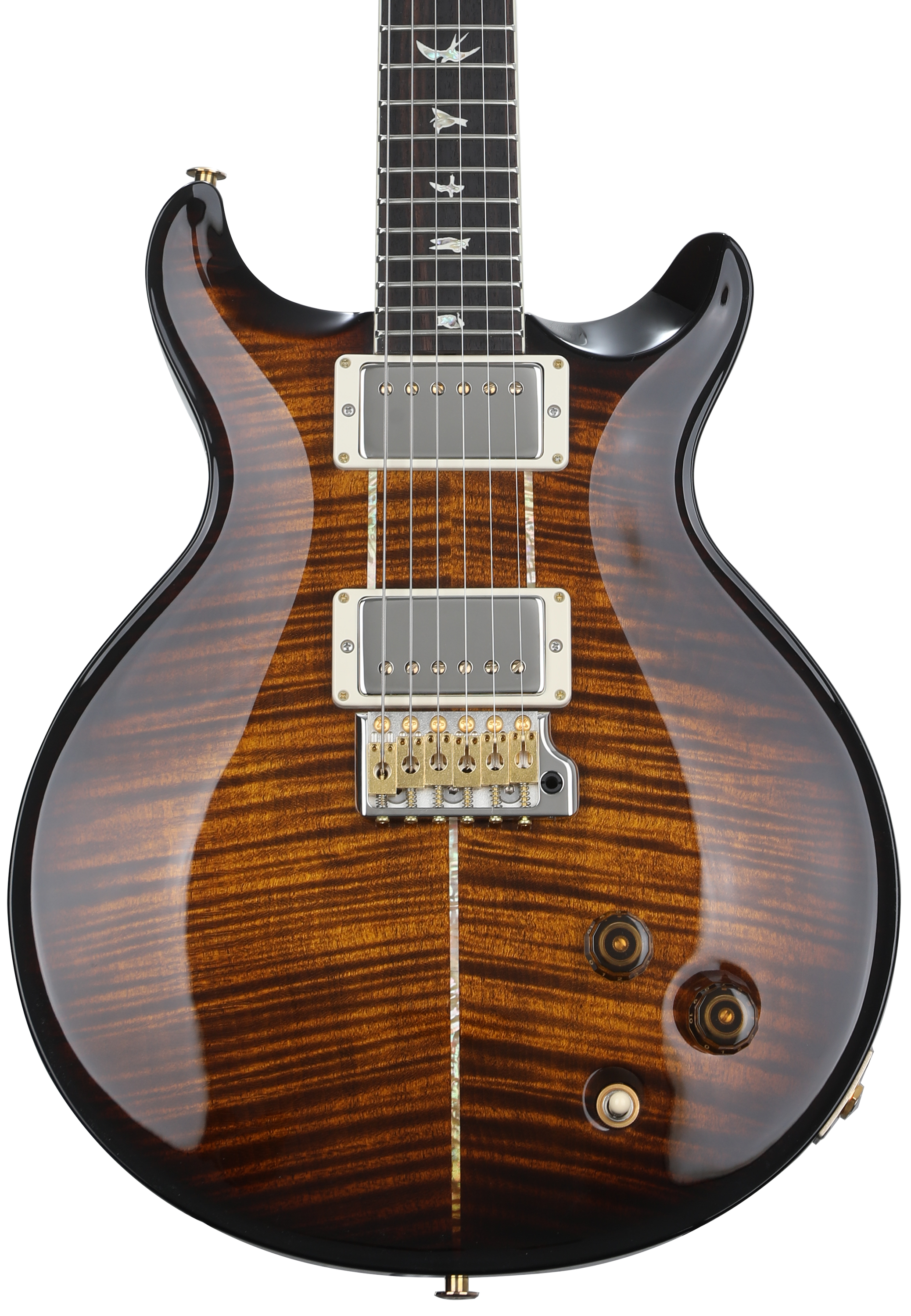 PRS Santana Retro Electric Guitar - Black Gold Burst 10-Top