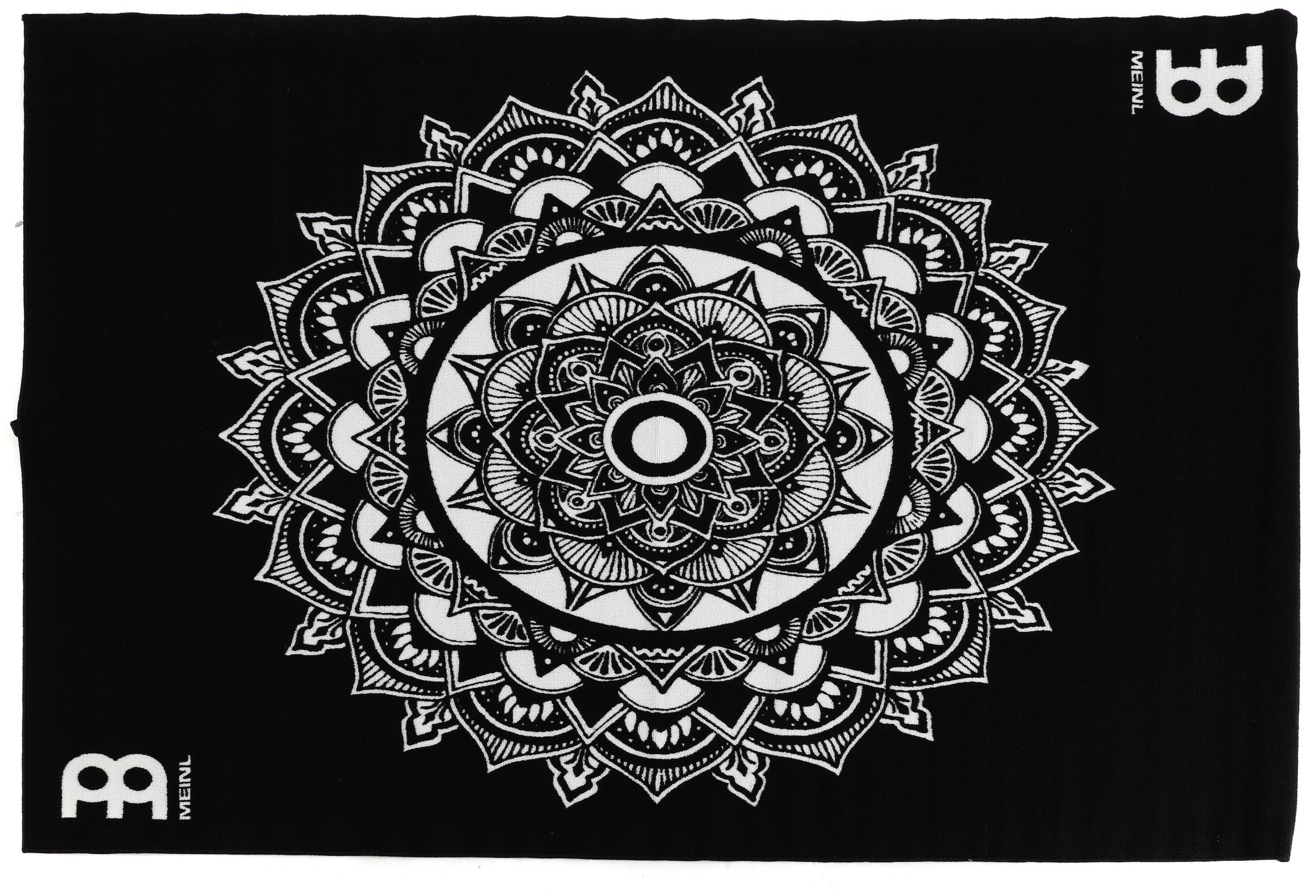 Meinl Cymbals Drum Rug 78inch x 63inch Black and White Mandala