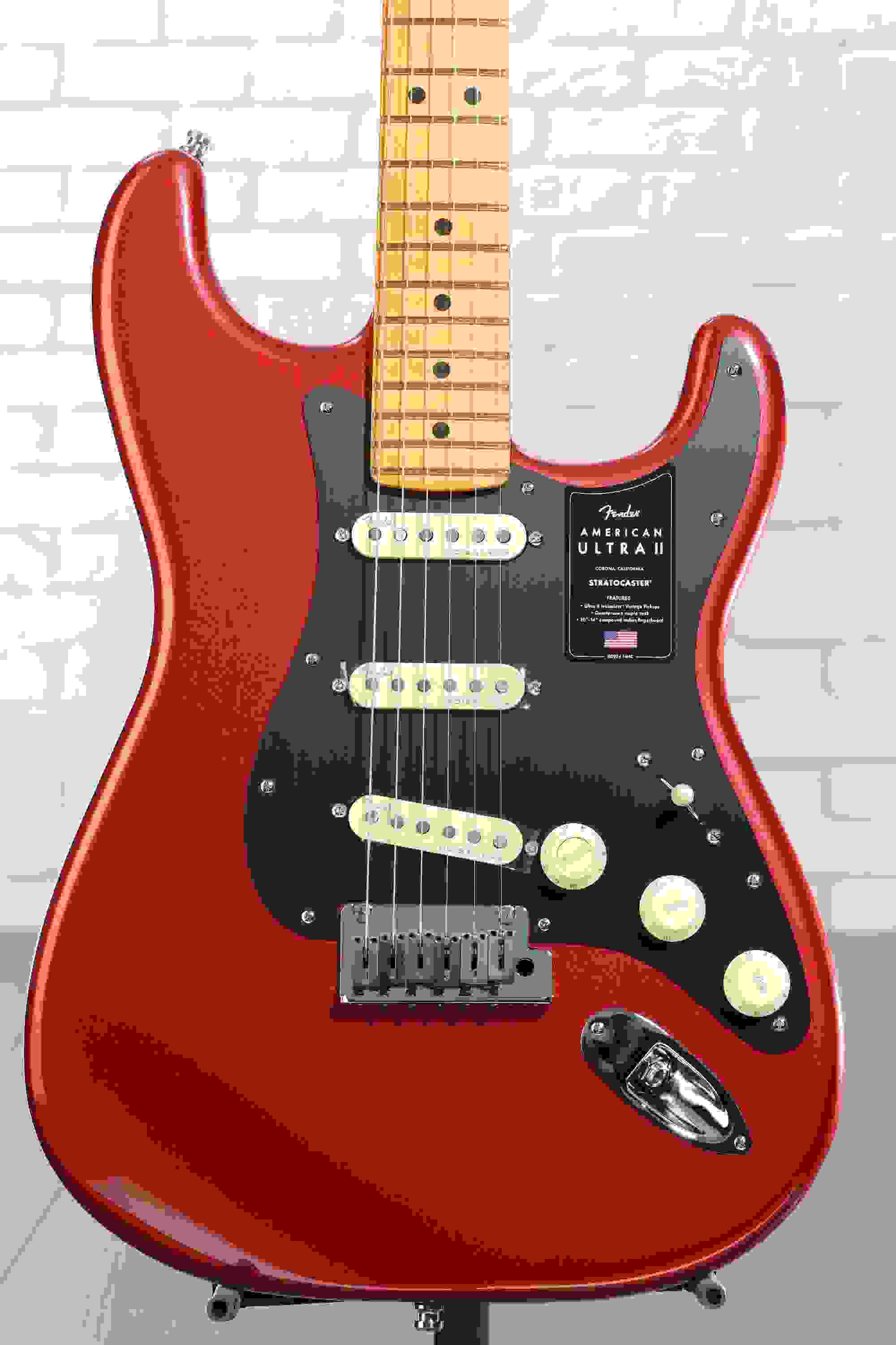Fender American Ultra II Stratocaster Electric Guitar - Sinister Red, Maple Fingerboard